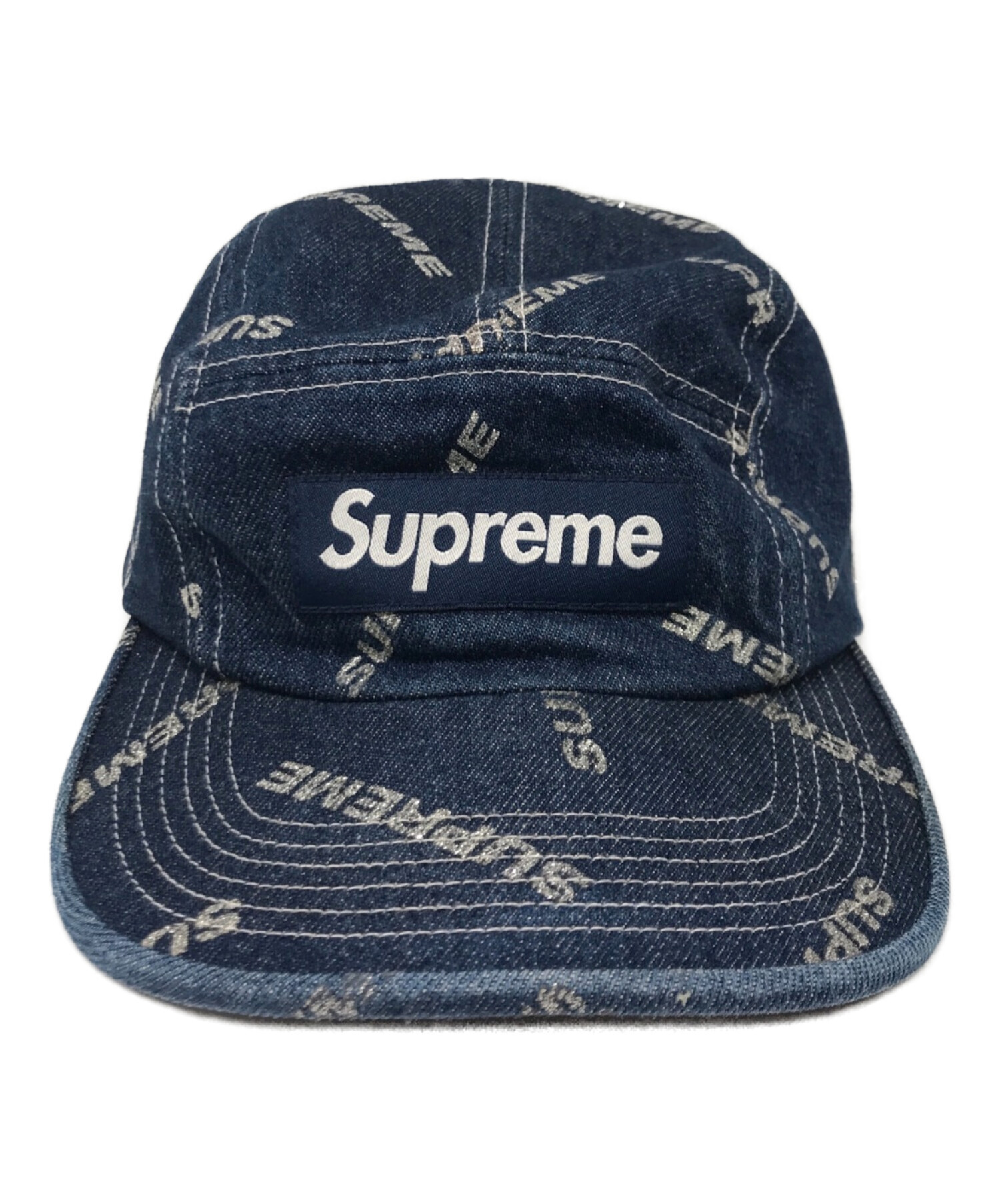 SUPREME (シュプリーム) DENIM LOGO CAMP CAP インディゴ