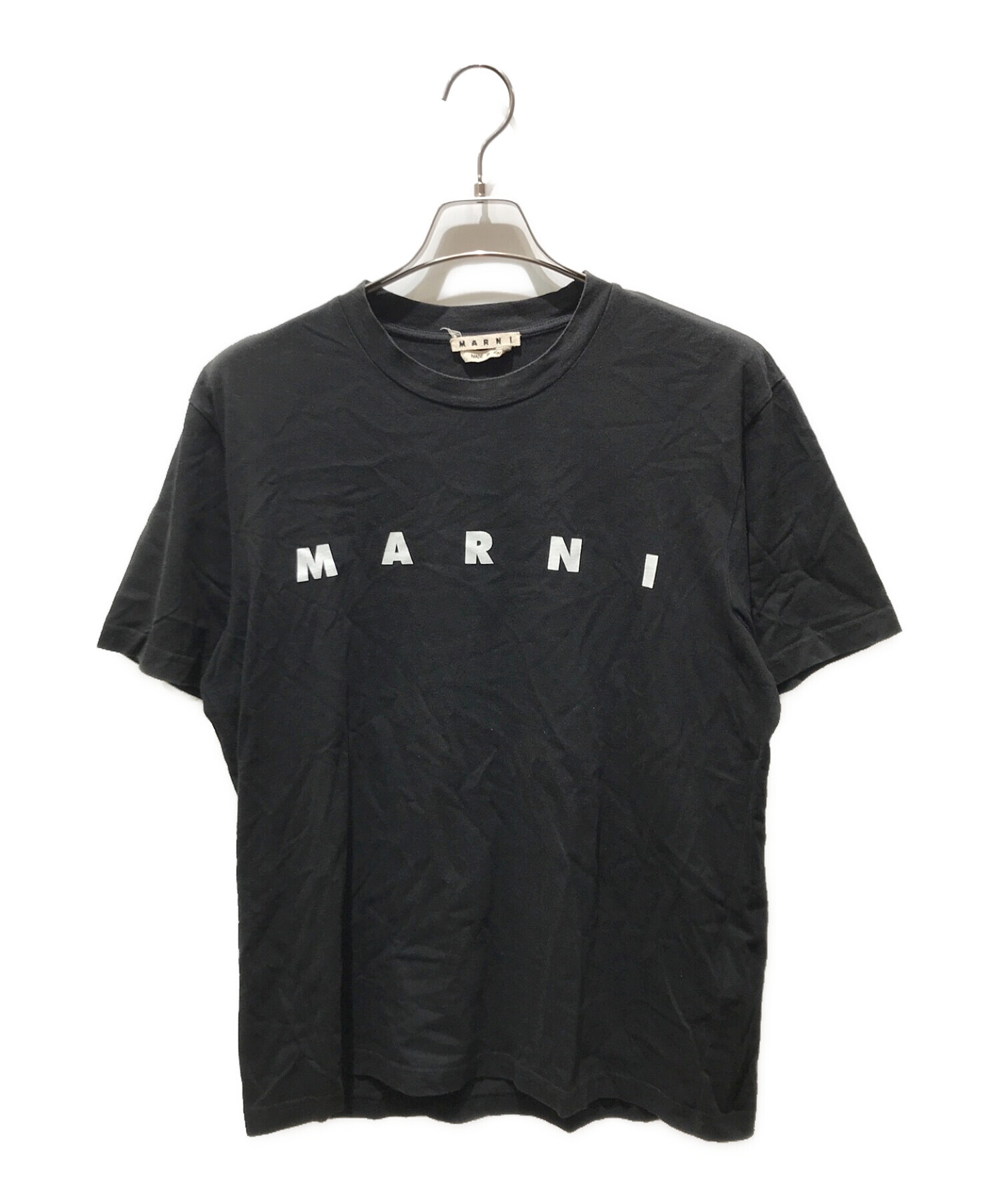 MARNI (マルニ) ロゴプリントTシャツ　HUMU0143P0 ブラック サイズ:46
