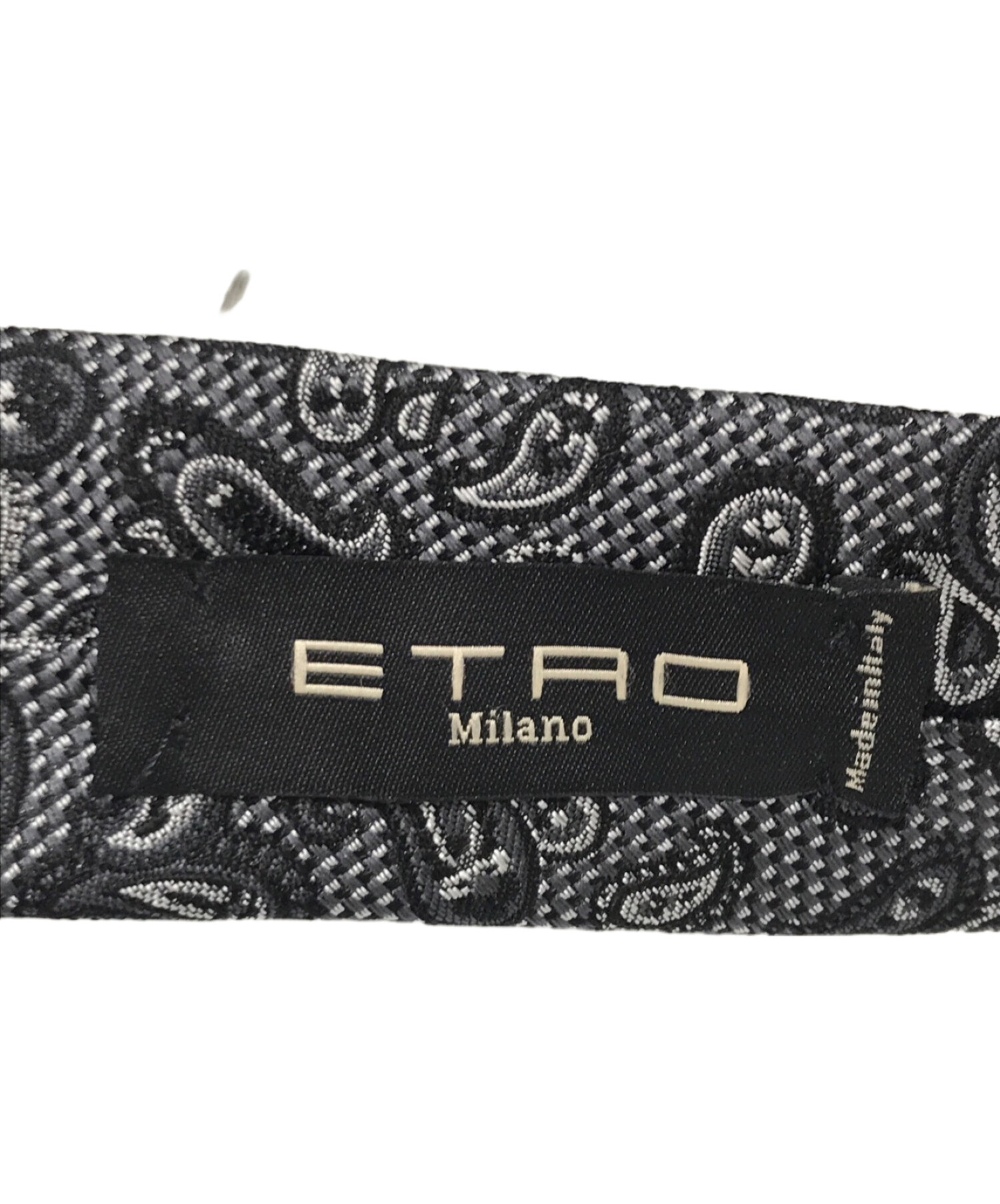 中古・古着通販】ETRO (エトロ) ペイズリー柄シルクタイ ブラック×グレー サイズ:不明｜ブランド・古着通販 トレファク公式【TREFAC  FASHION】スマホサイト