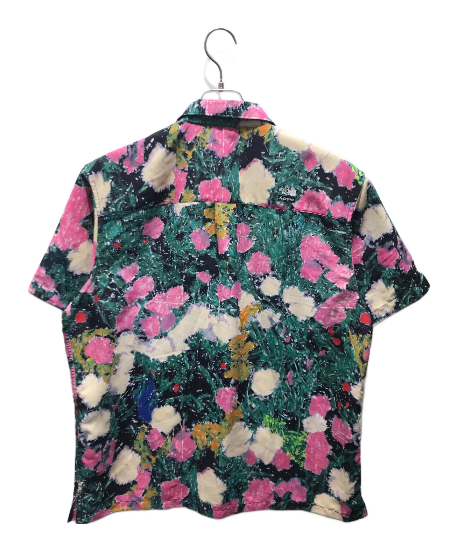 THE NORTH FACE (ザ ノース フェイス) SUPREME (シュプリーム) Trekking S/S Shirt　NR02211I　 22SS グリーン×ピンク サイズ:L