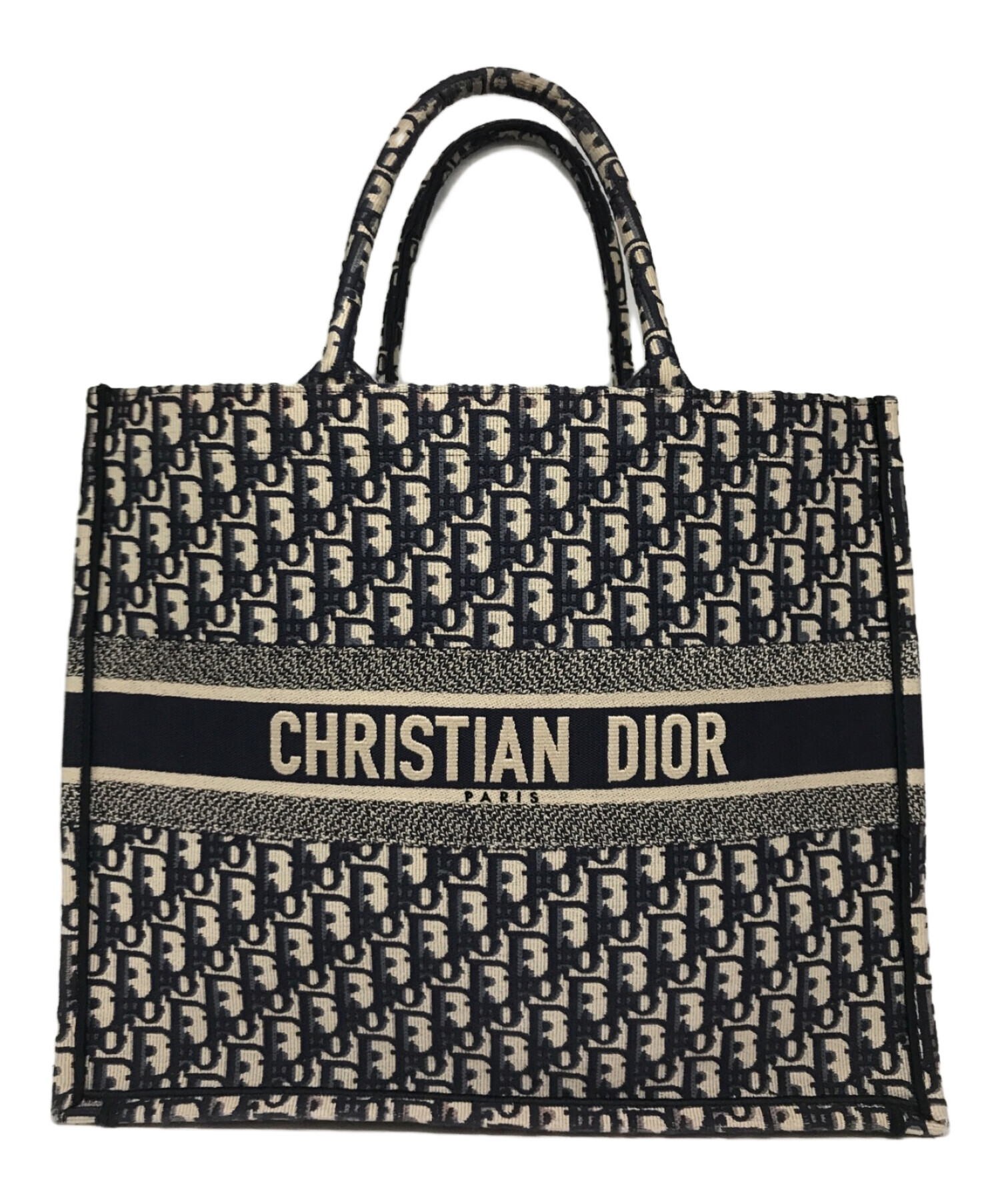 Christian Dior (クリスチャン ディオール) オブリーク ブックトート ラージ　50-MA-0221 ネイビー