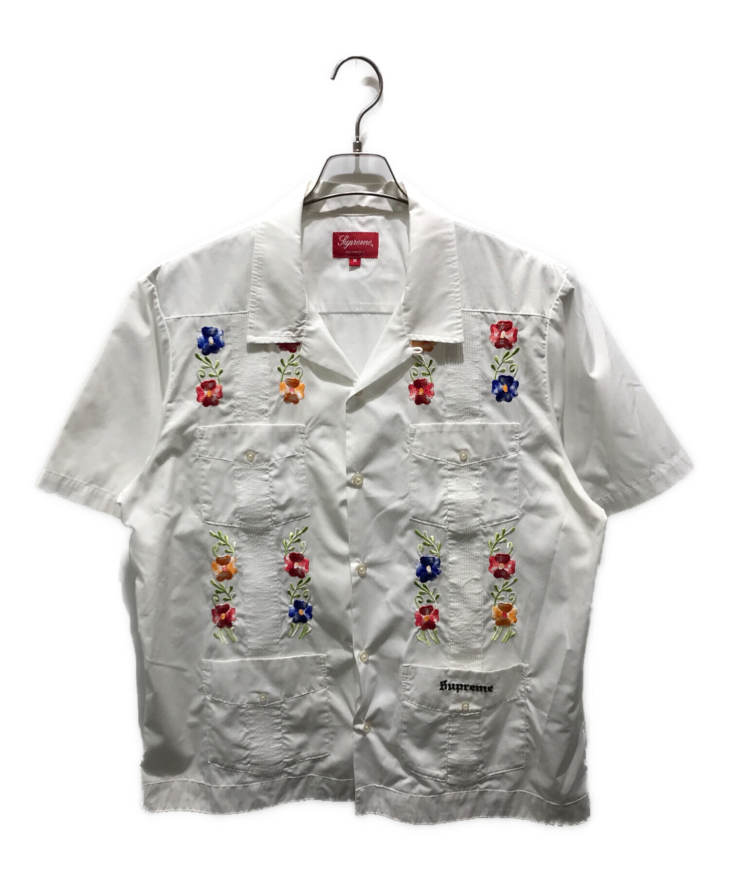 SUPREME (シュプリーム) Flowers Guayabera S/S Shirt　19SS ホワイト サイズ:M