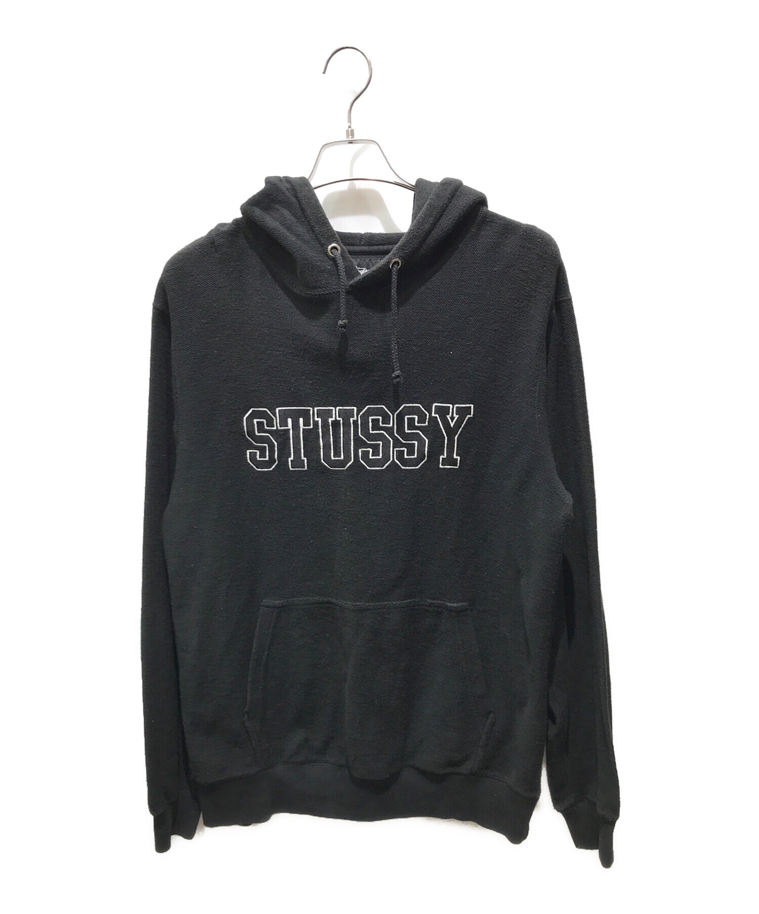 中古・古着通販】stussy (ステューシー) センター刺繍ロゴパーカー ブラック サイズ:L｜ブランド・古着通販 トレファク公式【TREFAC  FASHION】スマホサイト