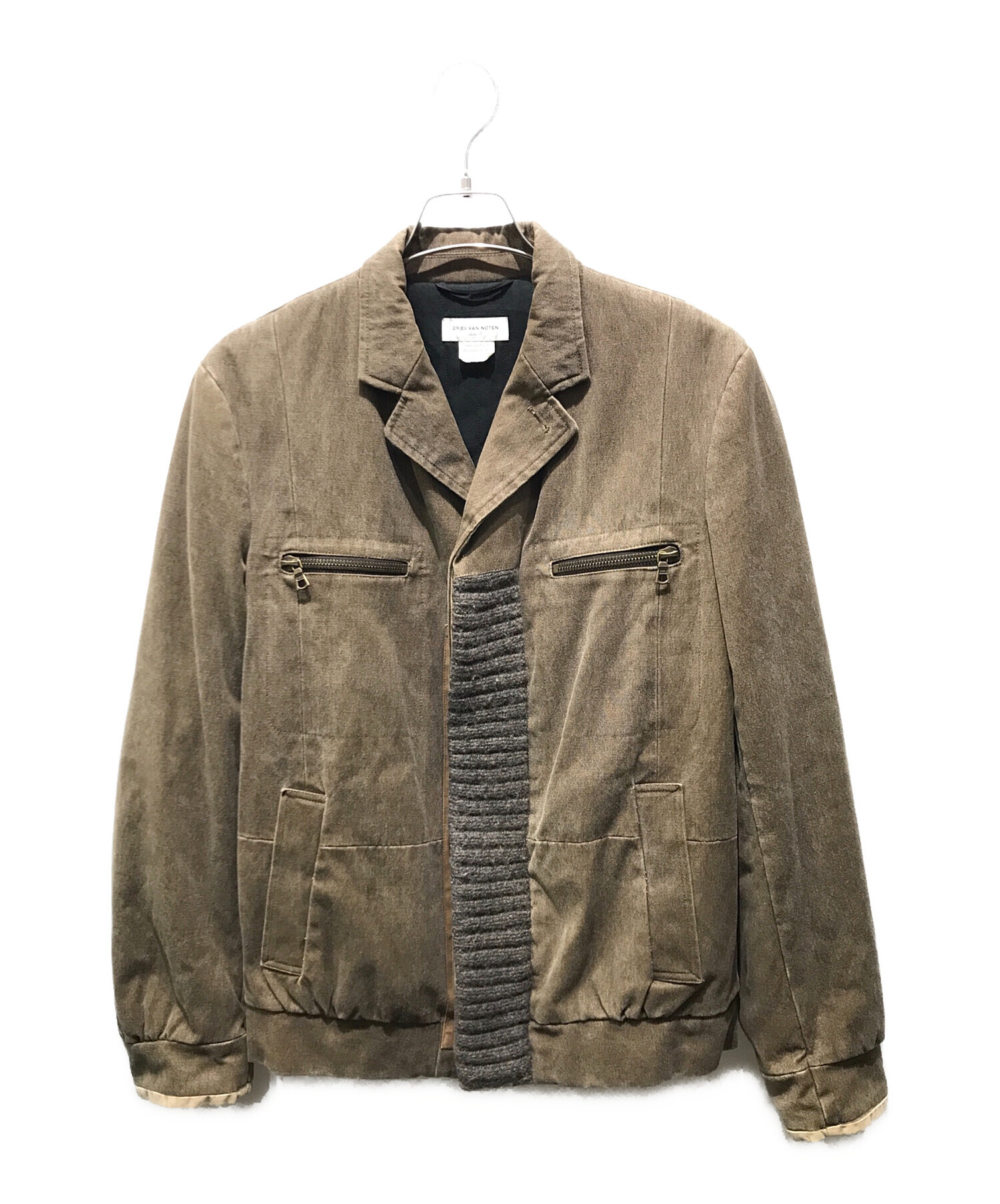 中古・古着通販】DRIES VAN NOTEN (ドリスヴァンノッテン) ニットコンビジャケット ライカ期 ブラウン サイズ:46｜ブランド・古着通販  トレファク公式【TREFAC FASHION】スマホサイト