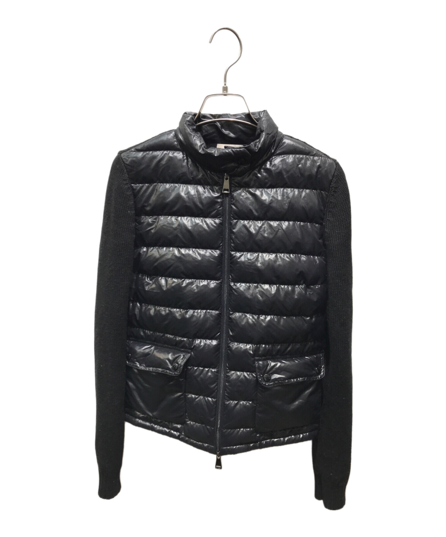 中古・古着通販】MONCLER (モンクレール) ニット切替ダウンジャケット E20939457200 ブラック サイズ:XS｜ブランド・古着通販  トレファク公式【TREFAC FASHION】スマホサイト