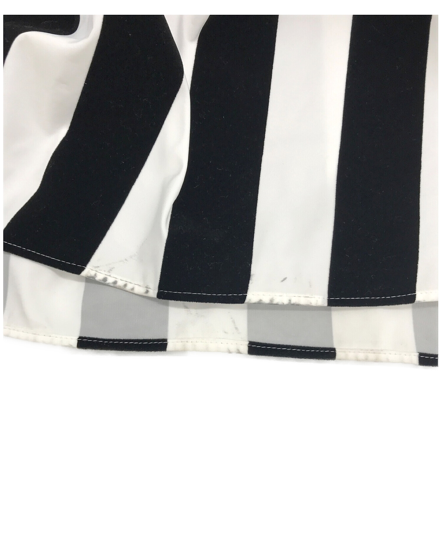 SHE TOKYO (シートーキョー) lisa stripe ティアードスカート ブラック×ホワイト サイズ:36