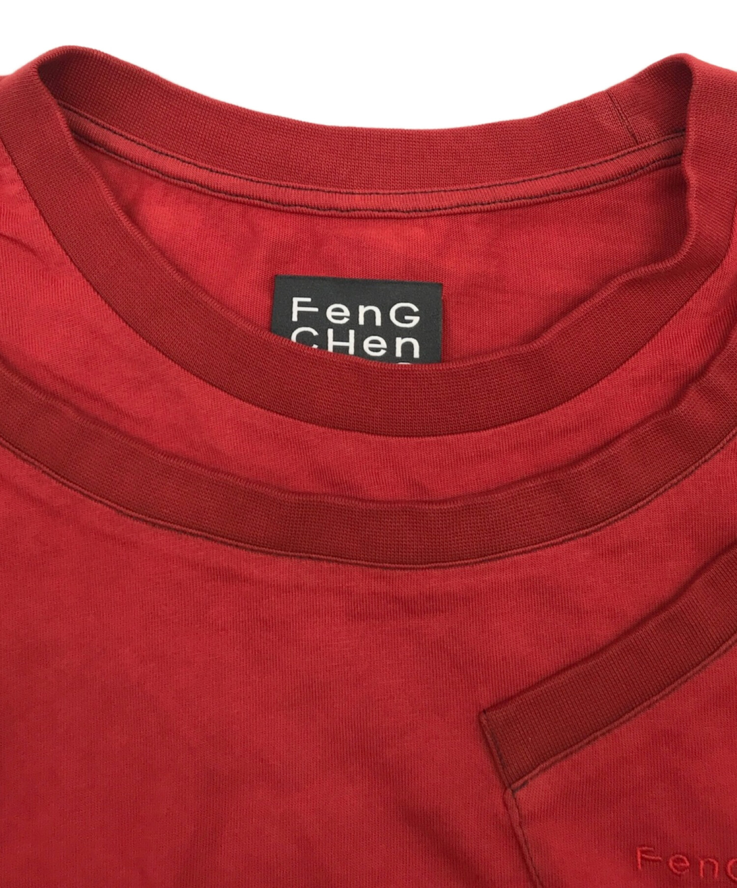 Feng Chen Wang (フェンチェンワン) ドッキングプリントTシャツ レッド サイズ:XL