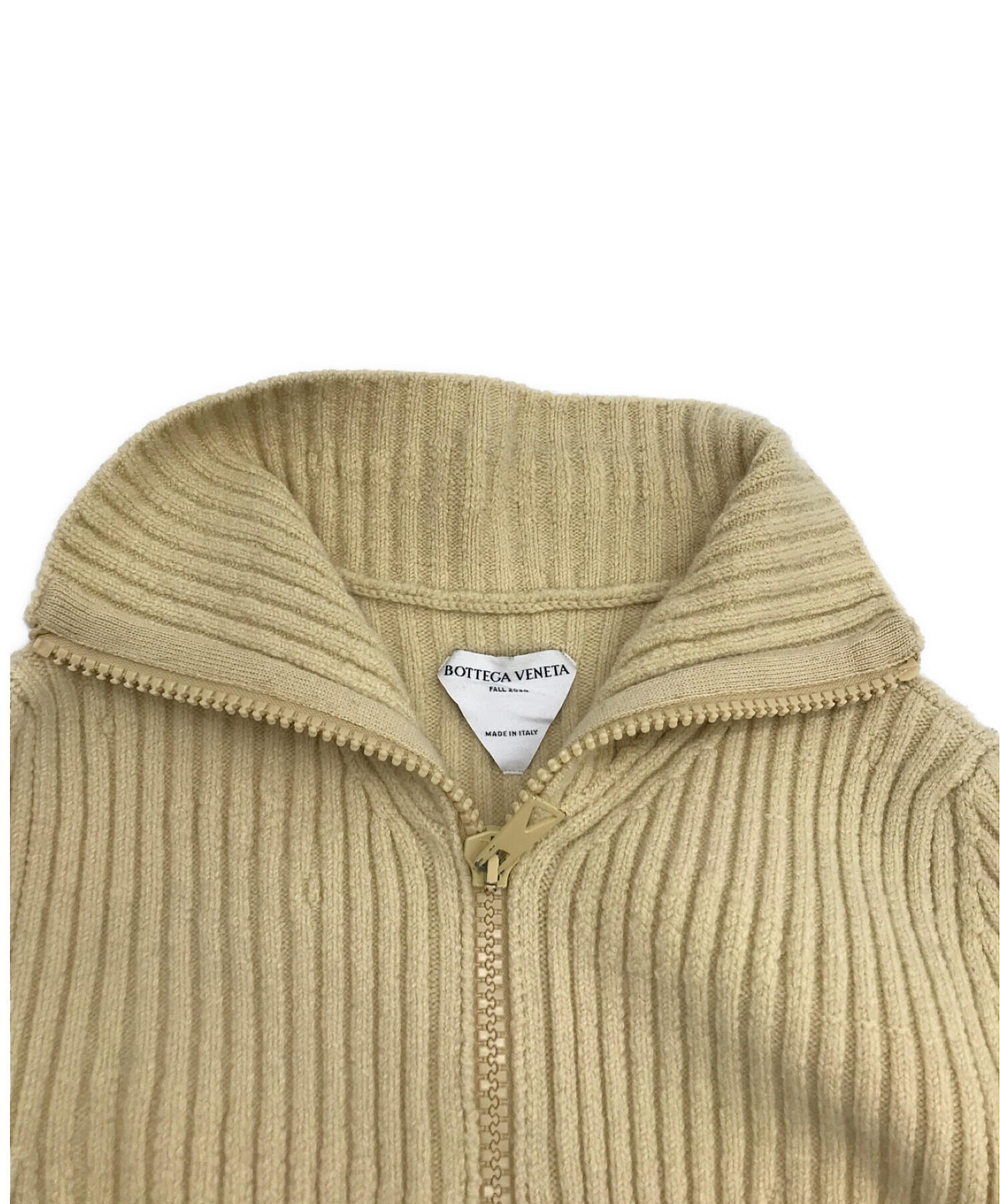 BOTTEGA VENETA (ボッテガベネタ) Zip Front Mock Neck Sweater/カーディガン イエロー サイズ:S