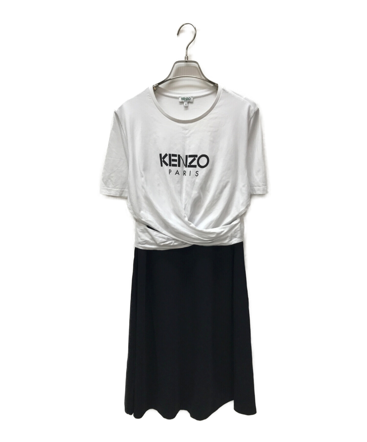 中古・古着通販】KENZO (ケンゾー) MIX WOVEN CROSSED T－SHIRT DRES