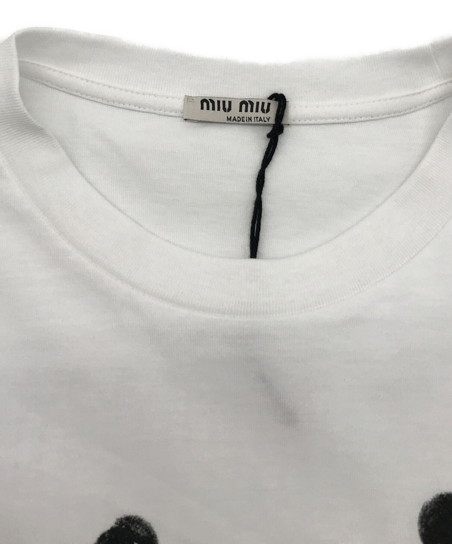 MIU MIU (ミュウミュウ) プリントTシャツ ホワイト サイズ:L