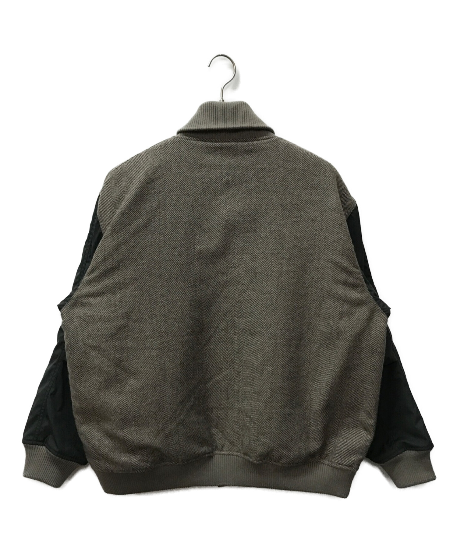 THE NORTHFACE PURPLELABEL (ザ・ノースフェイス パープルレーベル) Herringbone Tweed Varsity  Jacket ブラウン×グレー サイズ:M