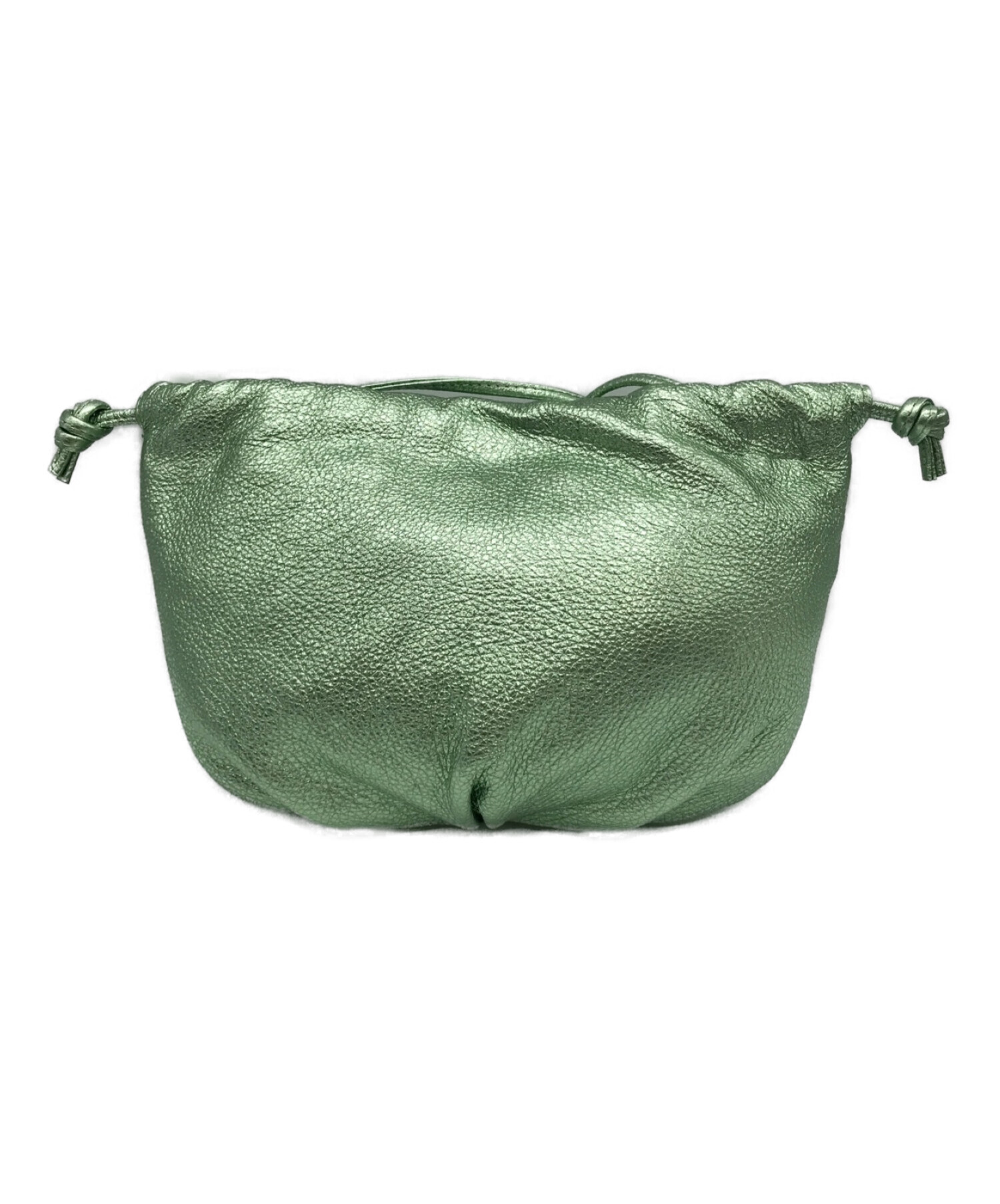 Ayako Bag Leather KINCHAKU EMERALD - ハンドバッグ