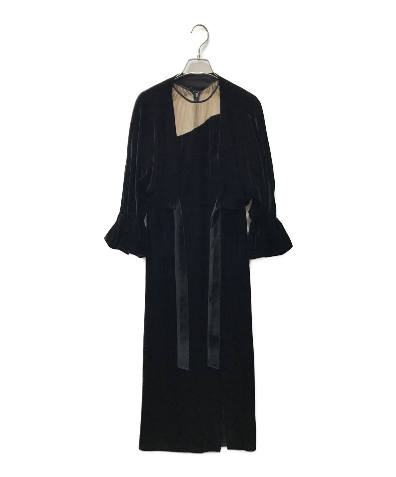 Ameri VINTAGE (アメリヴィンテージ) 2WAY CURVE VELOURS DRESS ブラック サイズ:S 未使用品