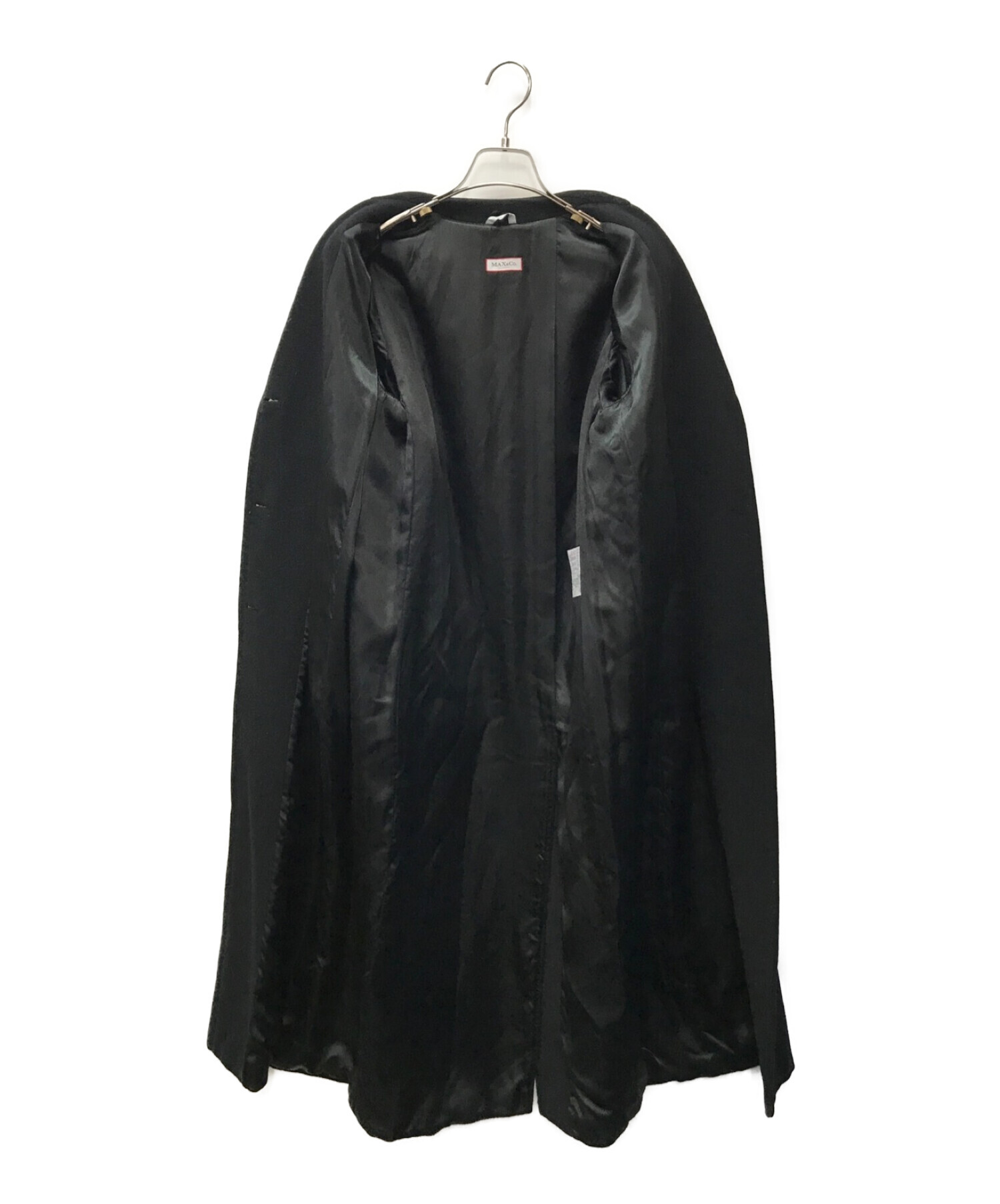MAX&Co. (マックスアンドコー) アンゴラ混ロングコート ブラック サイズ:38