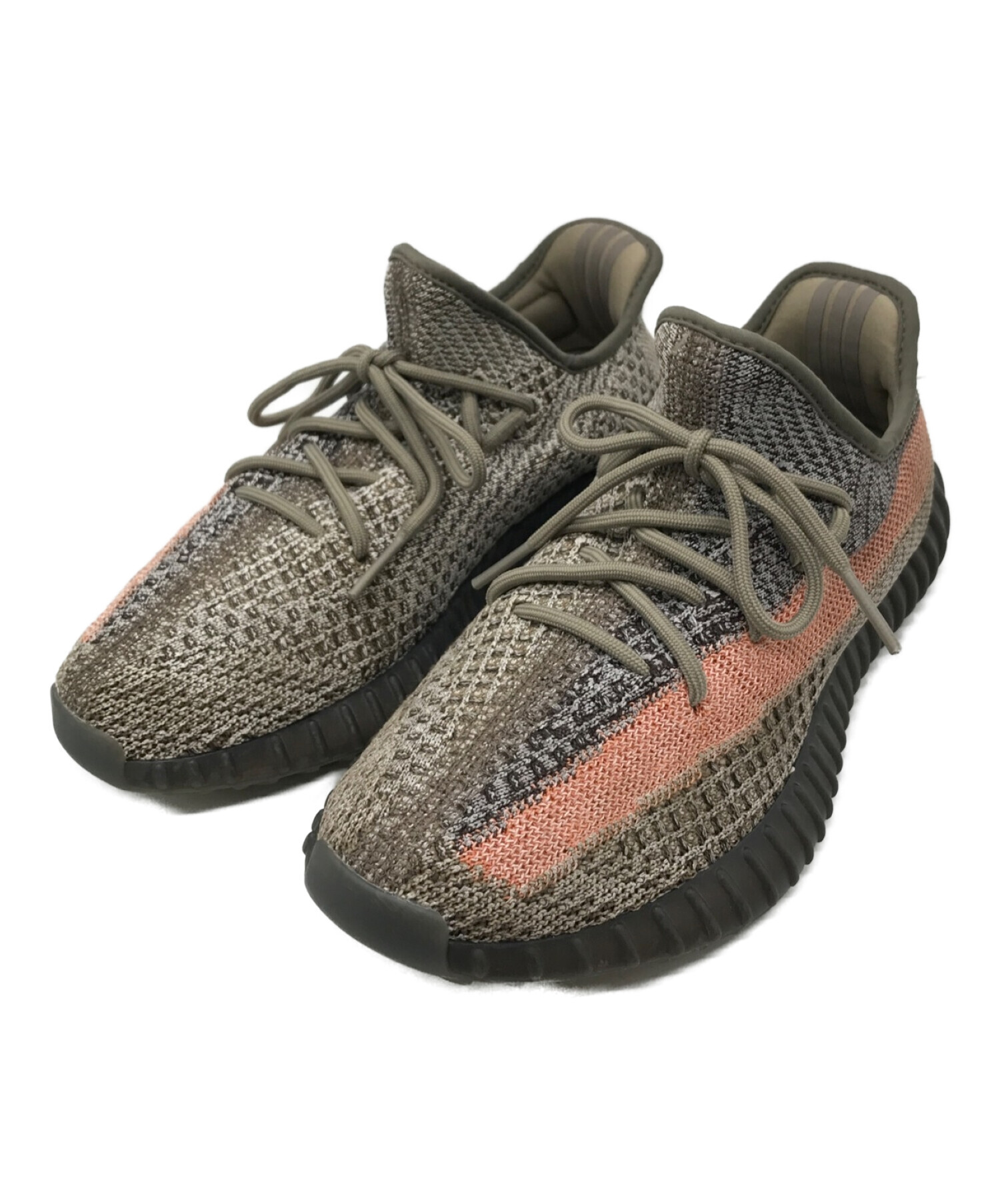 adidas (アディダス) YEEZY BOOST 350 V2 ASH STONE/ローカットスニーカー グレー×オレンジ サイズ:26.5