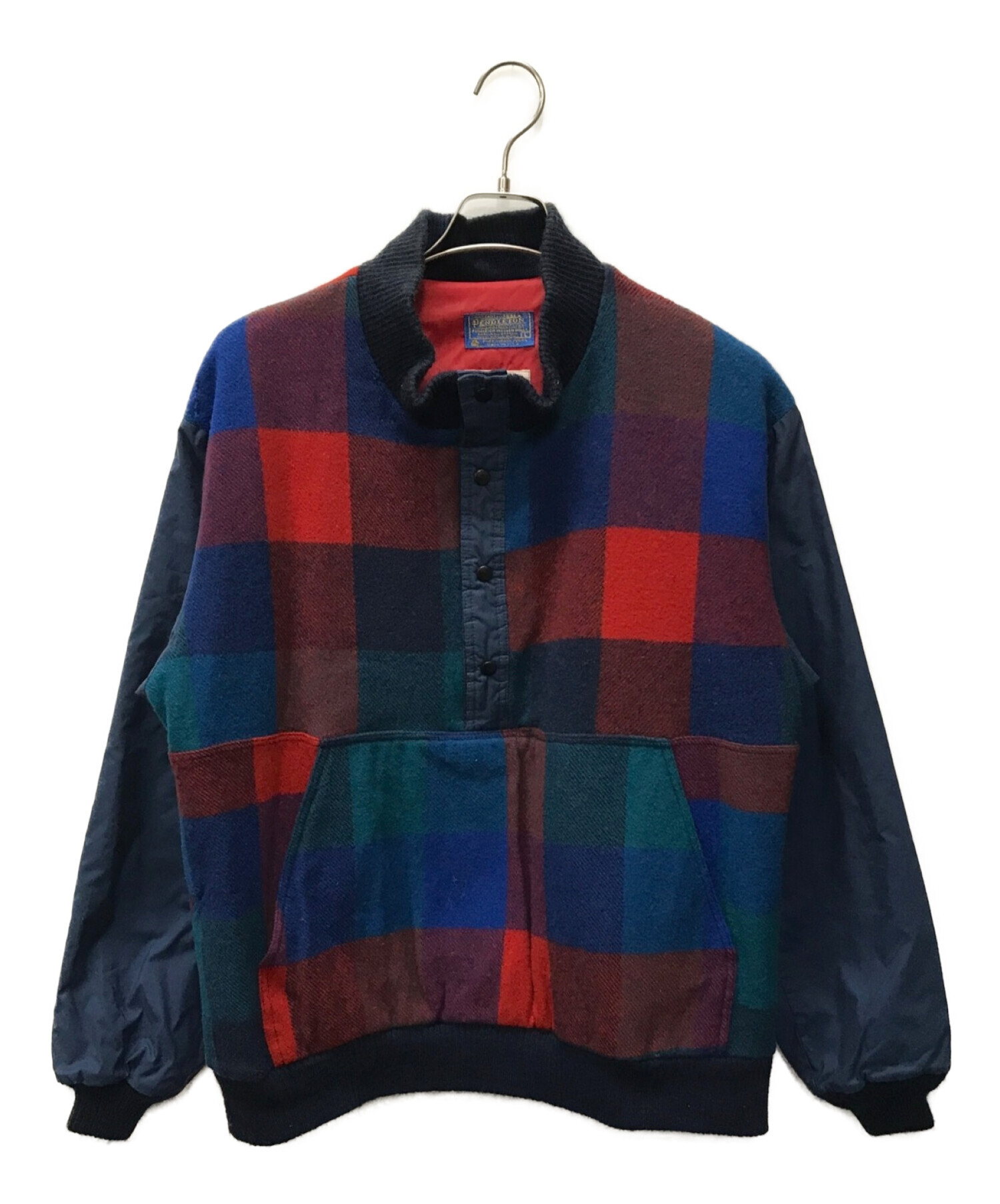 PENDLETON LOBO (ペンドルトン ロボ) スナップボタンチェック中綿ブルゾン ネイビー×レッド サイズ:L