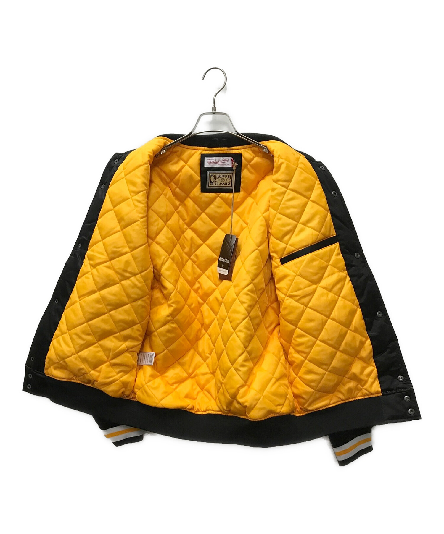 MITCHELL & NESS (ミッチェルアンドネス) Veste Satin NBA Champ City Los Angeles  Lakers/スタジャン ブラック×イエロー サイズ:M 未使用品