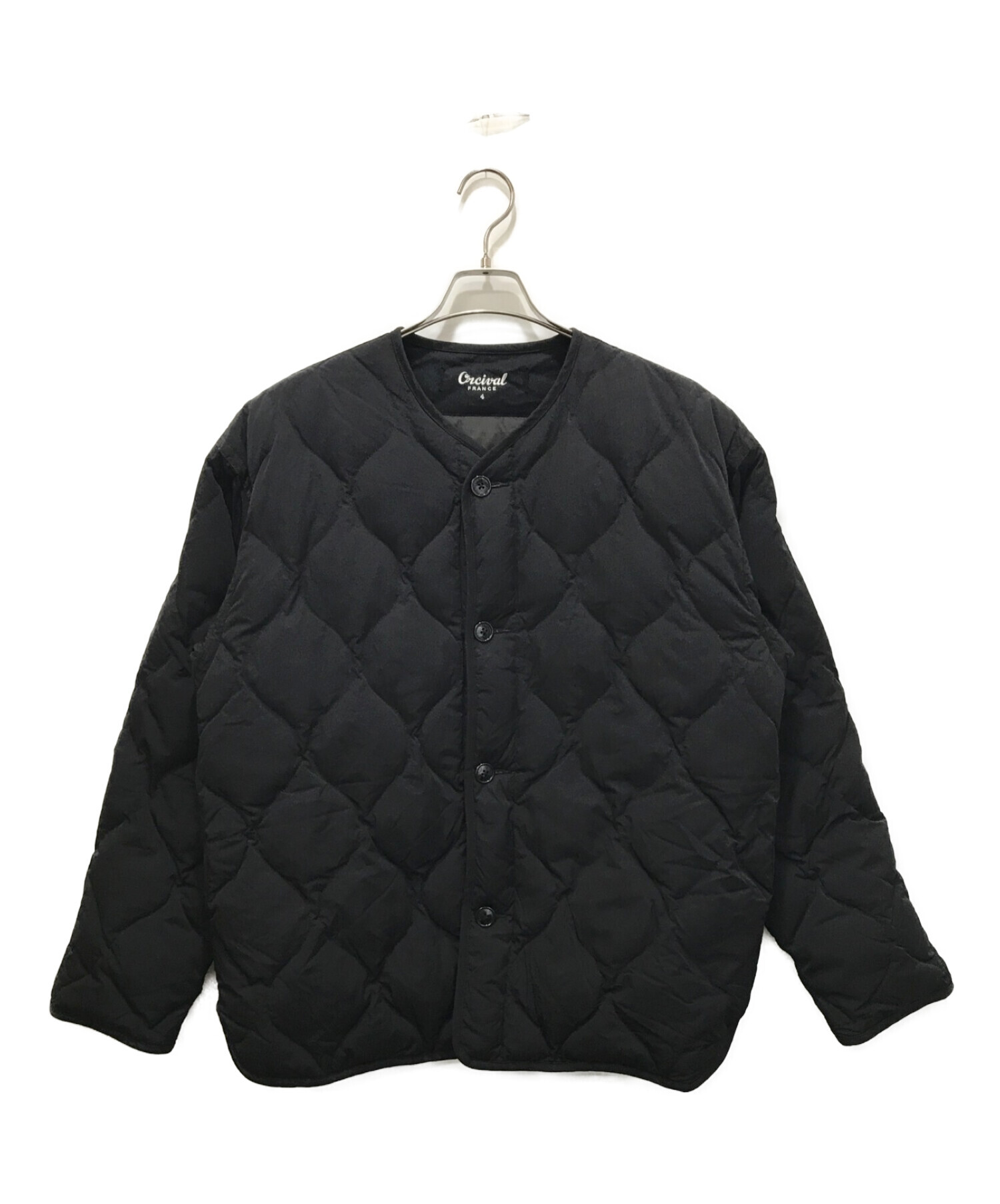 ORCIVAL (オーシバル) リモンタナイロンノーカラーキルティングジャケット ブラック サイズ:4