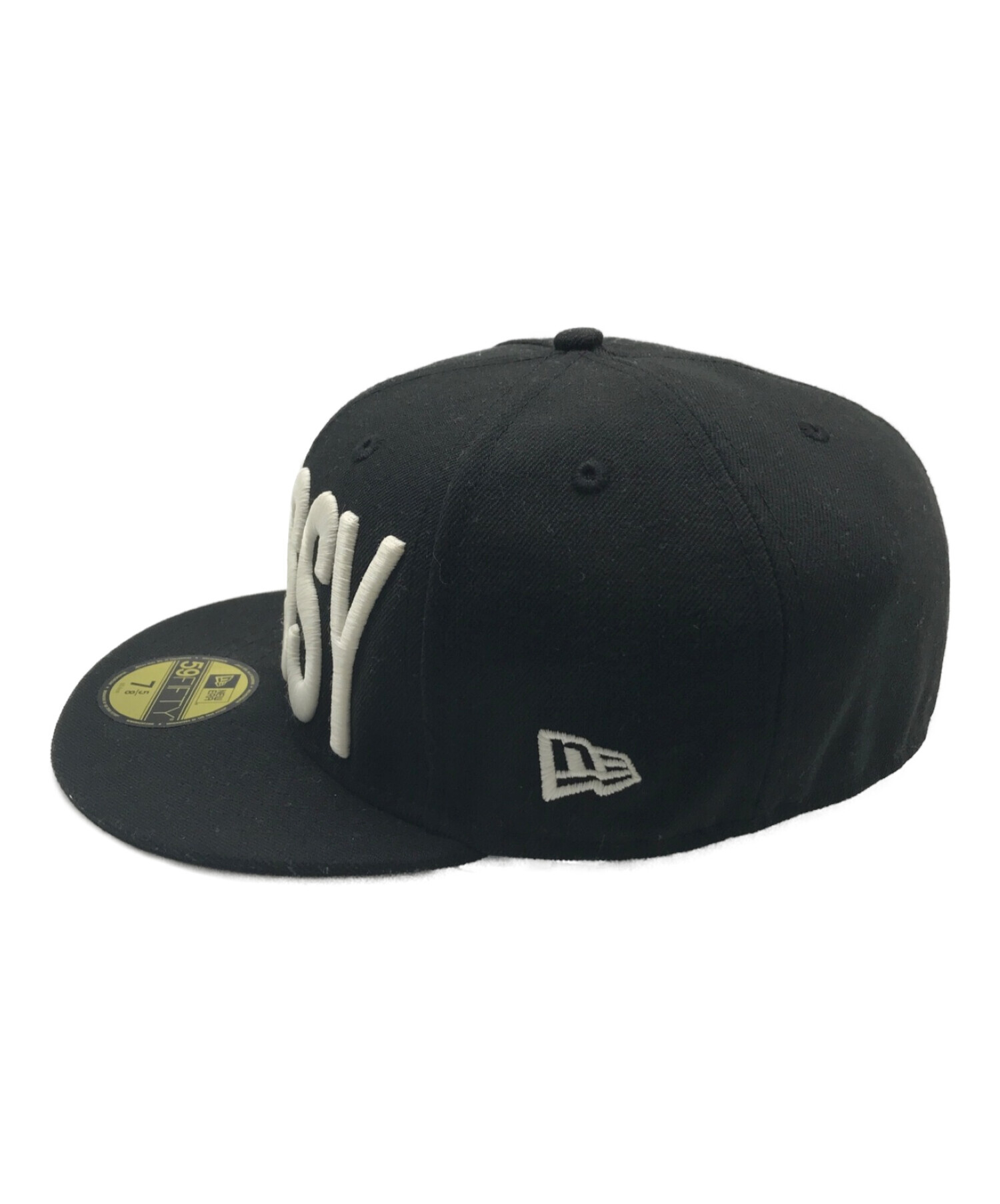 stussy×New Era (ステューシー×ニューエラ) 59FIFTY BIG STUSSY LOGO キャップ ブラック サイズ:7 5/8