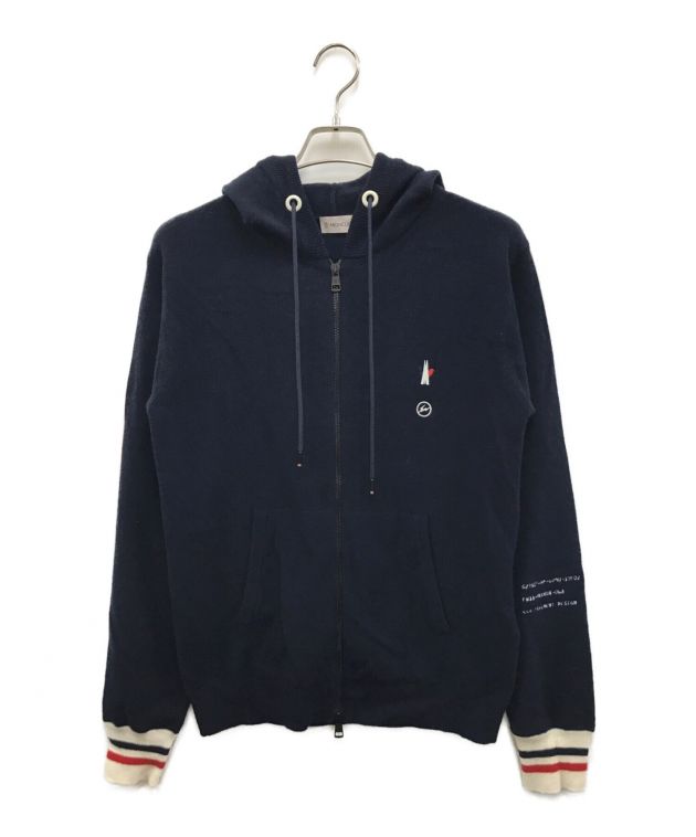 中古・古着通販】MONCLER×FRAGMENT HIROSHI FUJIWARA (モンクレール×フラグメント ヒロシフジワラ) カシミヤ混 ジップ アップニットパーカー ネイビー サイズ:S｜ブランド・古着通販 トレファク公式【TREFAC FASHION】スマホサイト