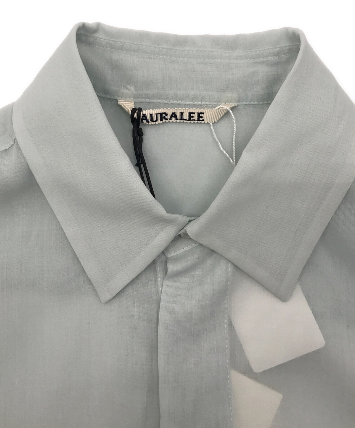 AURALEE (オーラリー) WOOL POLYESTER SHEER CLOTH SHIRTS ONE-PIECE スカイブルー サイズ:1  未使用品