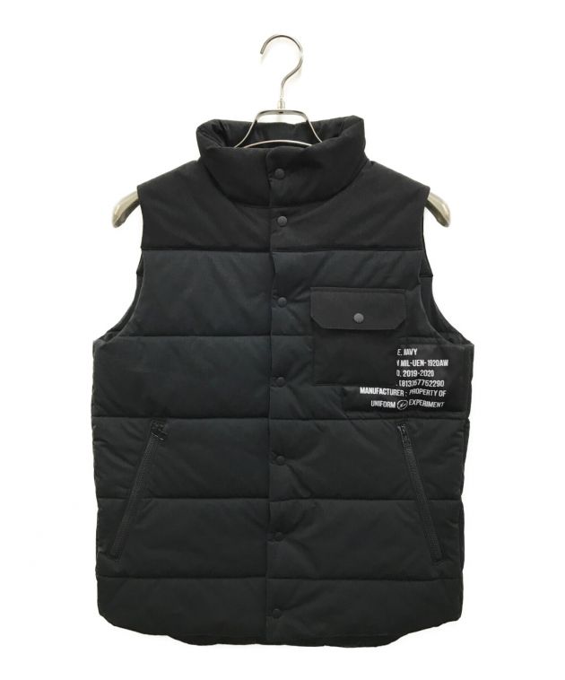 中古・古着通販】uniform experiment (ユニフォームエクスペリメント) PADDED VEST 中綿ベスト ブラック  サイズ:１｜ブランド・古着通販 トレファク公式【TREFAC FASHION】スマホサイト