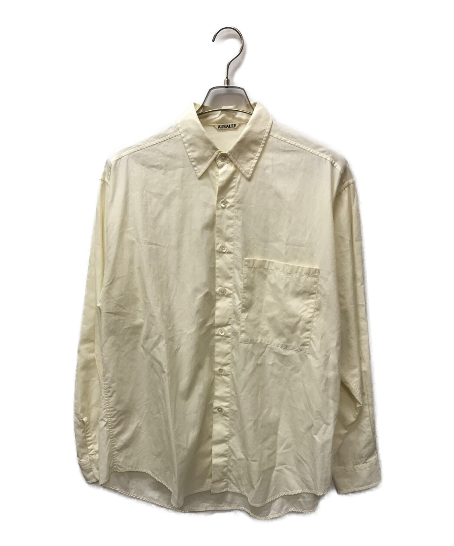 AURALEE (オーラリー) WASHED FINX TWILL BIG SHIRTS ウォッシュド フィンクス ツイル ビッグシャツ ベージュ  サイズ:4