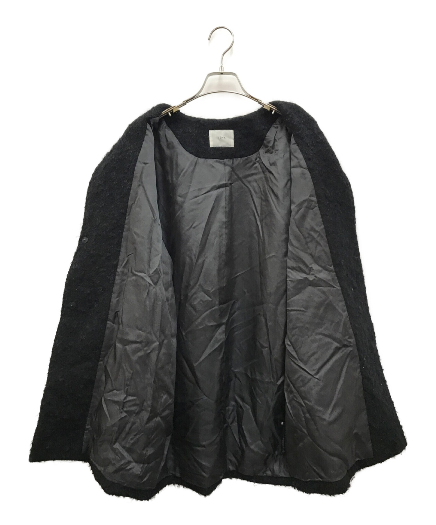 IENA (イエナ) ループツイードカラーレスコート ブラック サイズ:36