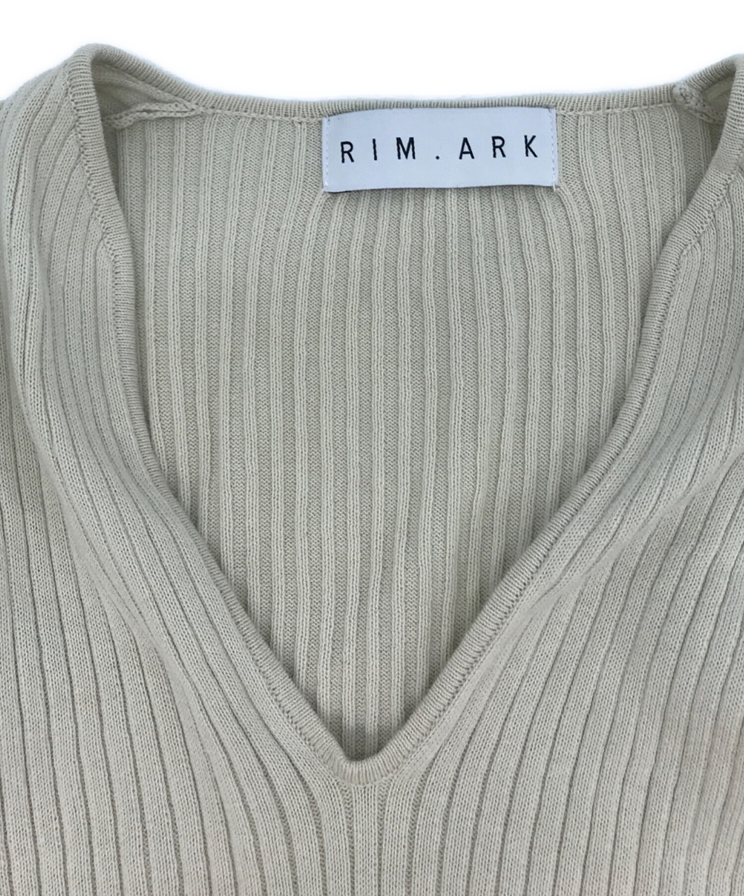 中古・古着通販】RIM.ARK (リムアーク) Rib knit slim tops ベージュ