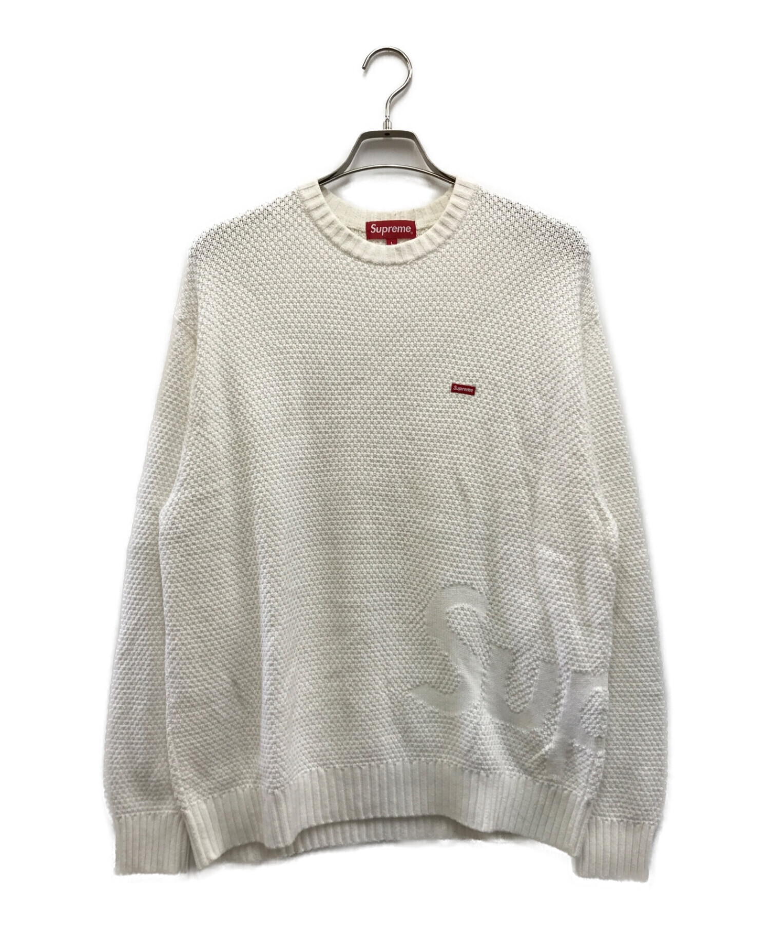 SUPREME Textured Small Box Sweater White