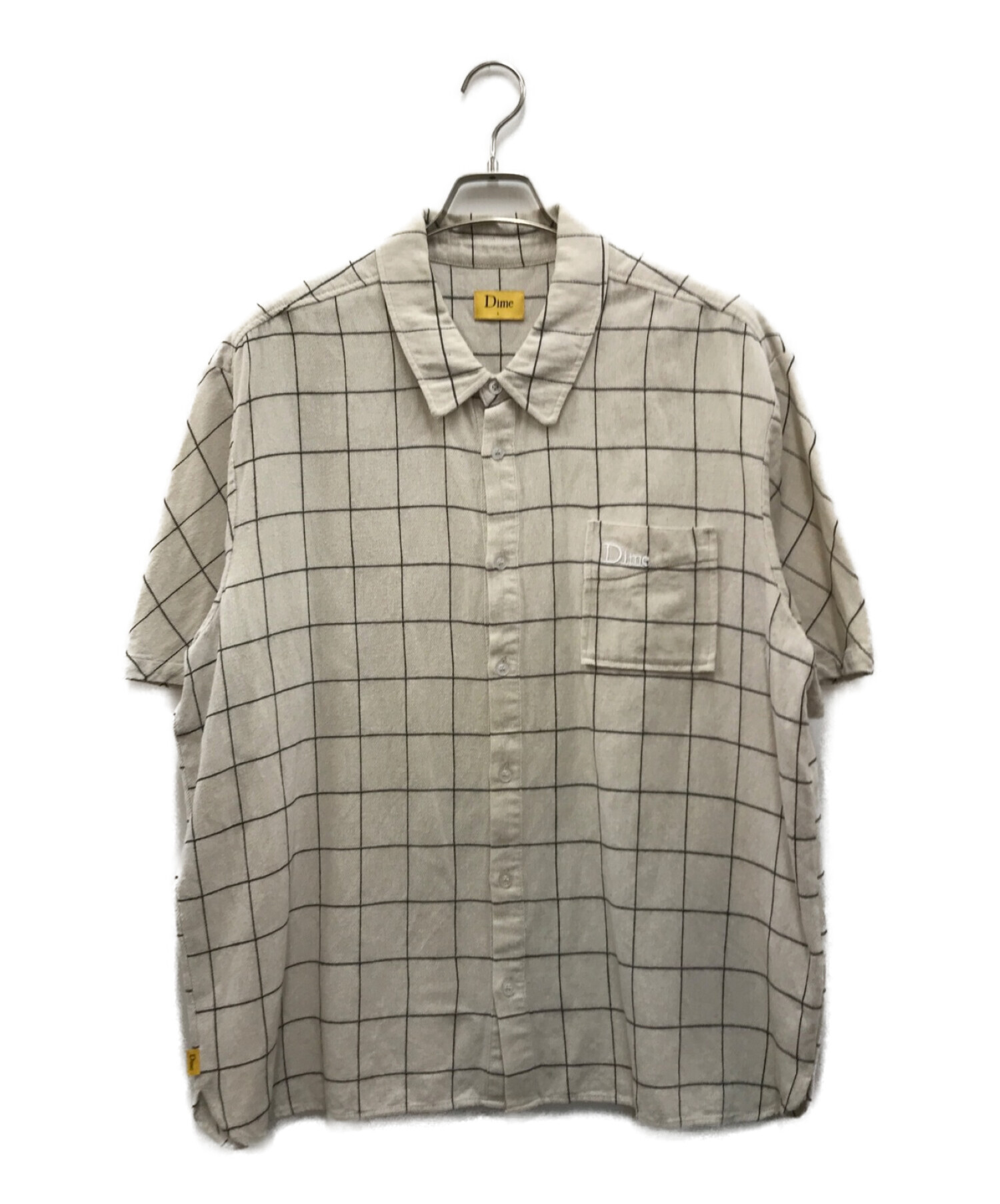 dime ダイムBig Checked Linen Shirt 半袖シャツ - シャツ