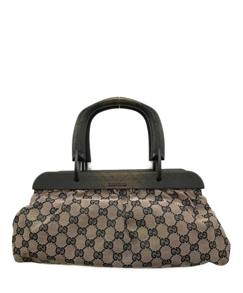 中古・古着通販】GUCCI (グッチ) ウッドハンドルGGキャンバスバッグ