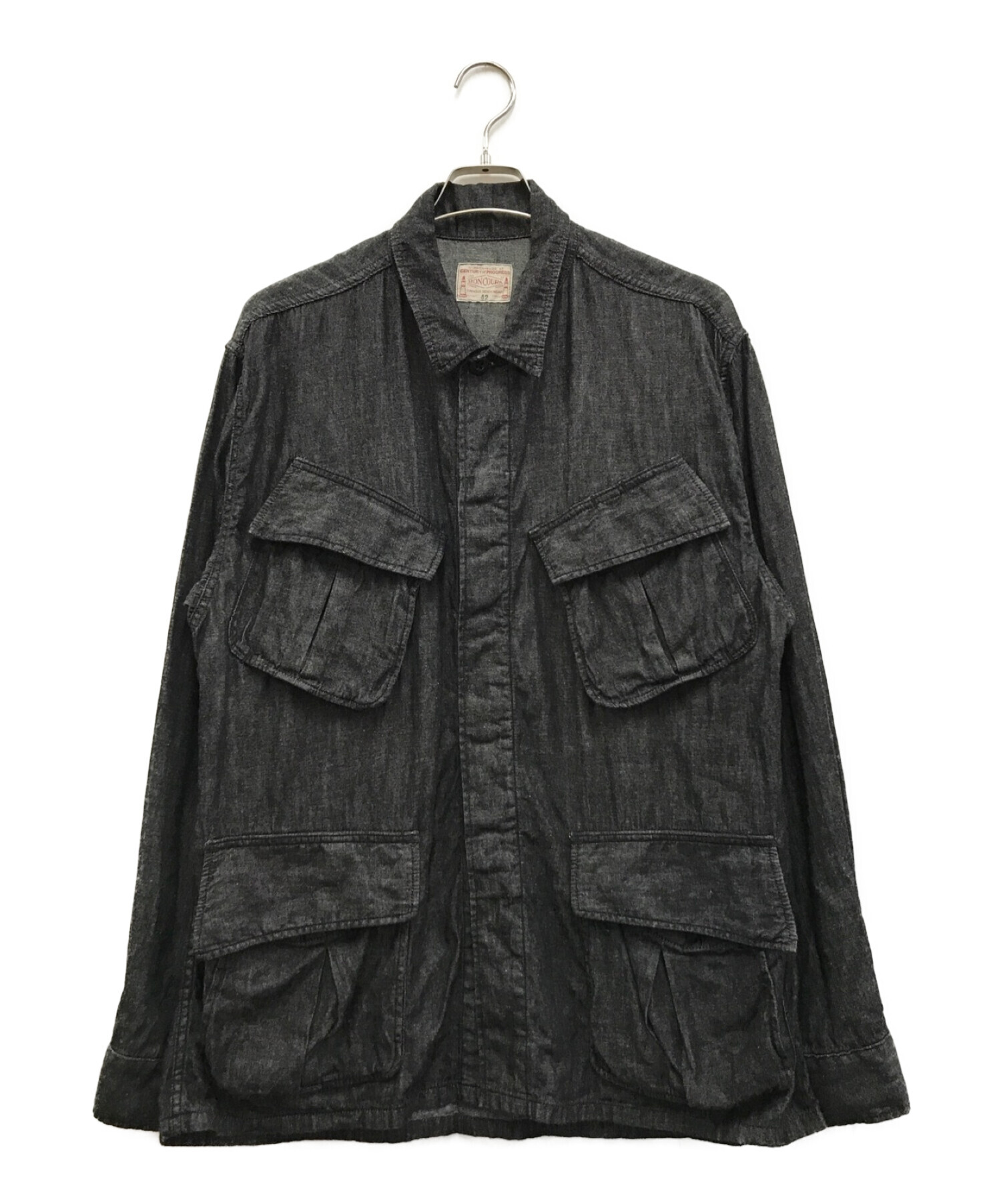 BONCOURA (ボンクラ) リネン混ジャングルファティーグジャケット ブラック サイズ:42