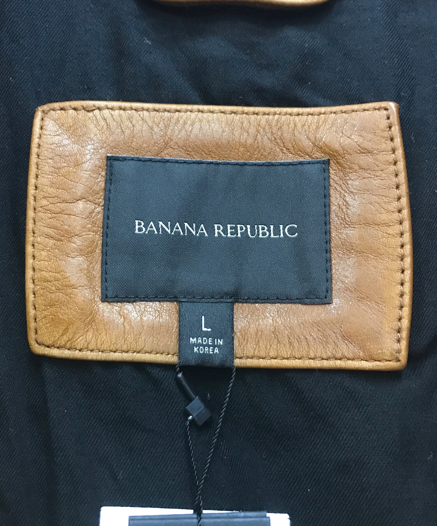 ブランド品 BANANA REPUBLIC◇レザージャケット・ブルゾン/L/牛革/BLK