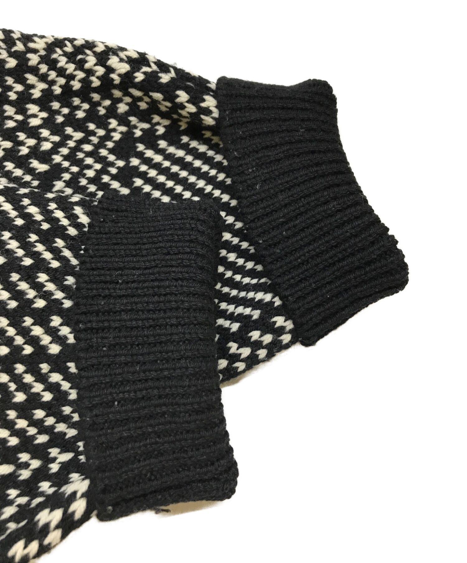 AURALEE (オーラリー) HARD TWIST MERINO JACQUARD KNIT BIG P/O ブラック サイズ:4