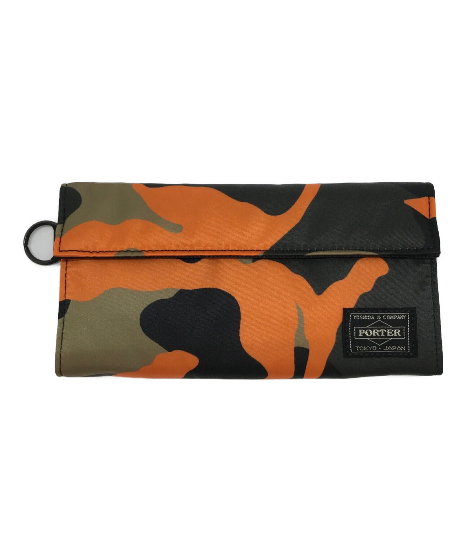 PORTER (ポーター) PS CAMO LONG WALLET　PS カモ ロングウォレット カーキ×ブラック