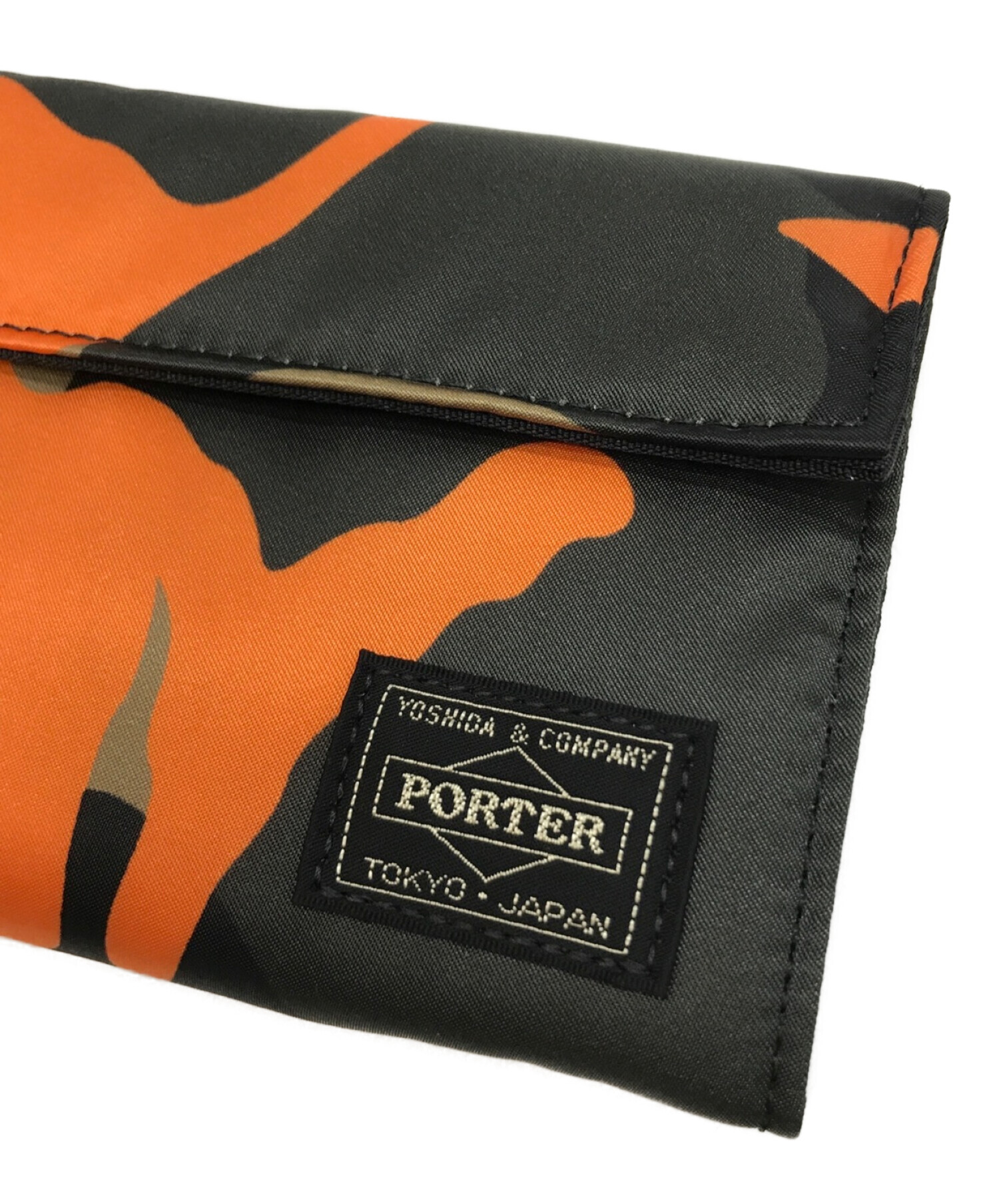 PORTER (ポーター) PS CAMO LONG WALLET　PS カモ ロングウォレット カーキ×ブラック