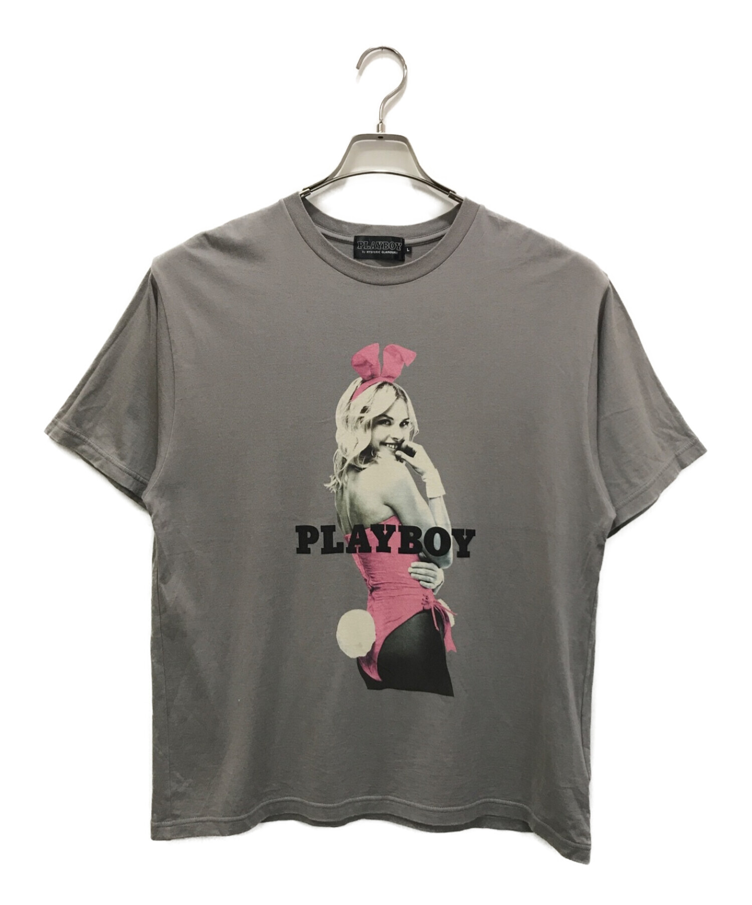 中古・古着通販】PLAY BOY (プレイボーイ) Hysteric Glamour (ヒステリックグラマー) PLAYMATE ASHLEY  プリント Tシャツ グレー サイズ:L｜ブランド・古着通販 トレファク公式【TREFAC FASHION】スマホサイト