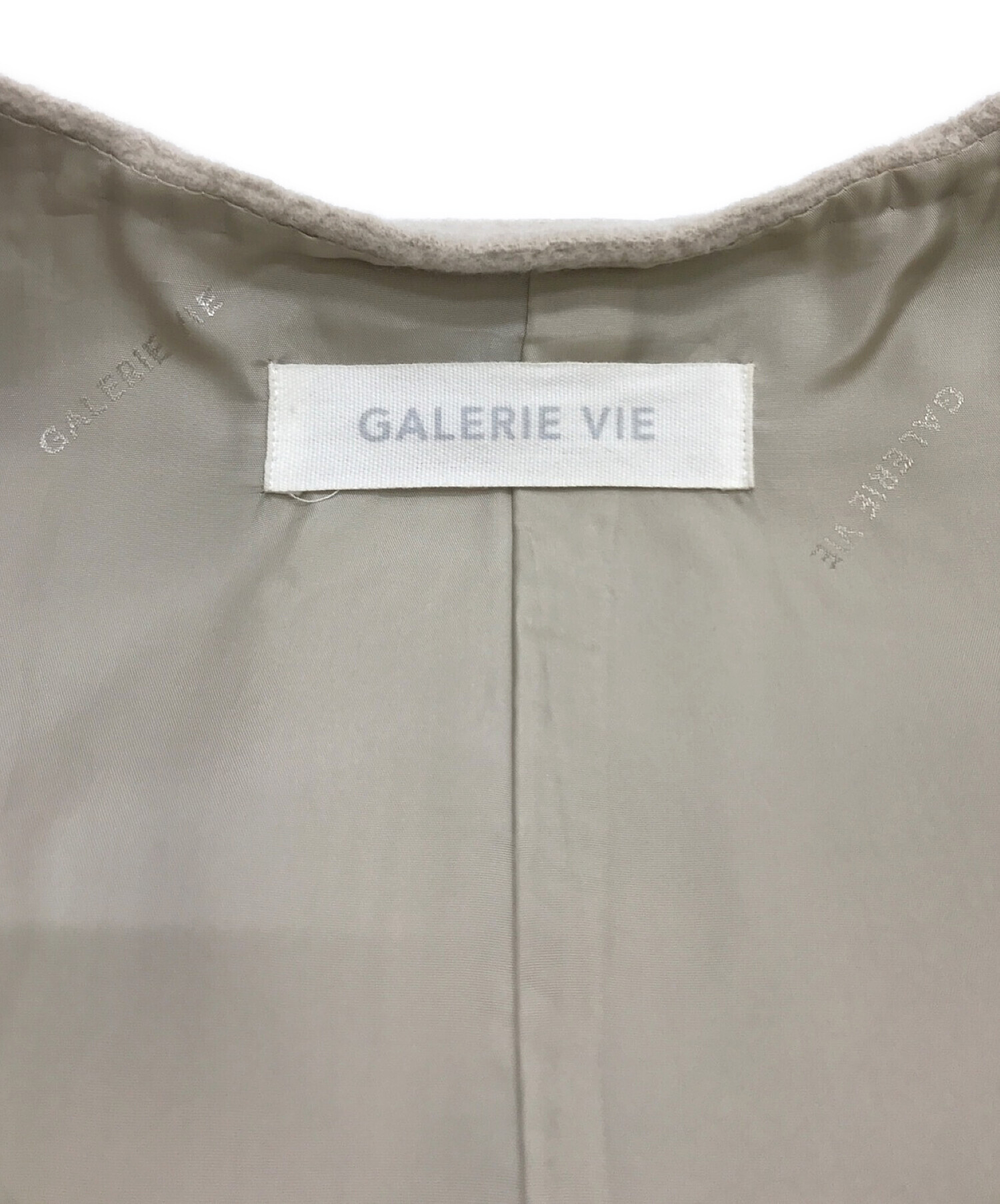 GALERIE VIE (ギャルリーヴィー) ウールダブルフェイス カラーレストレンチコート アイボリー サイズ:36