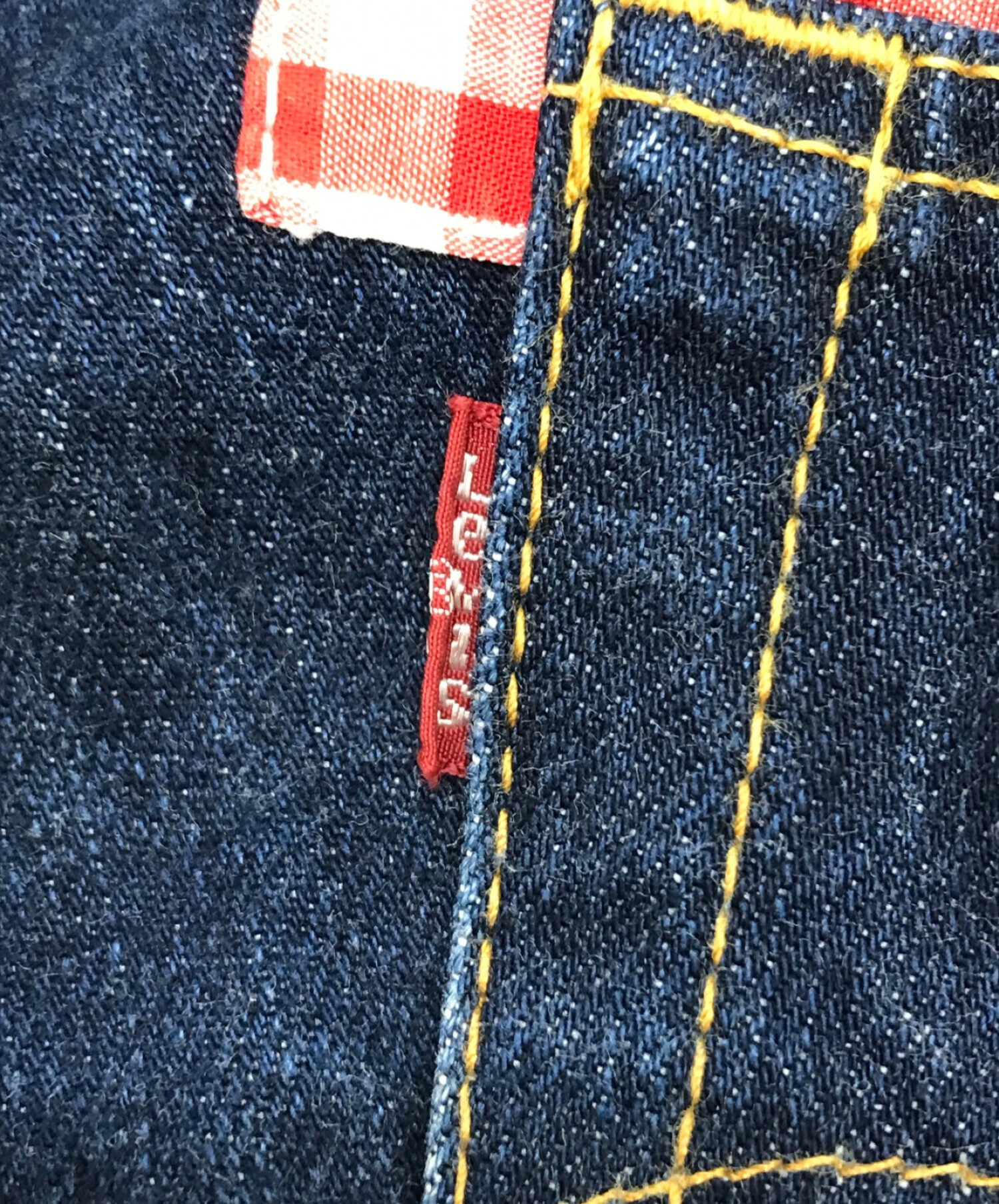 LEVI'S (リーバイス) COMME des GARCONS JUNYA WATANABE MAN (コムデギャルソンジュンヤワタナベマン)  ギンガムチェック切替デニムパンツ インディゴ サイズ:S