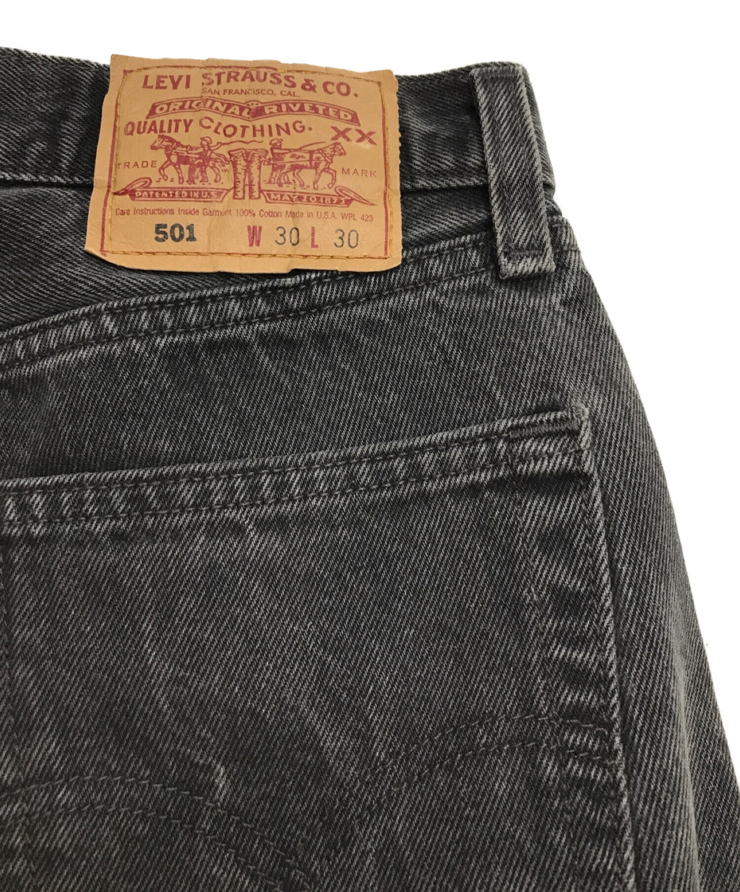 中古・古着通販】LEVI'S (リーバイス) 後染めデニムパンツ ブラック