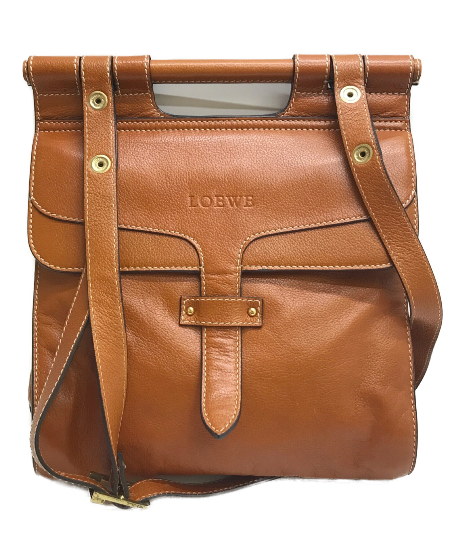 中古・古着通販】LOEWE (ロエベ) 2WAYレザーバッグ ブラウン｜ブランド