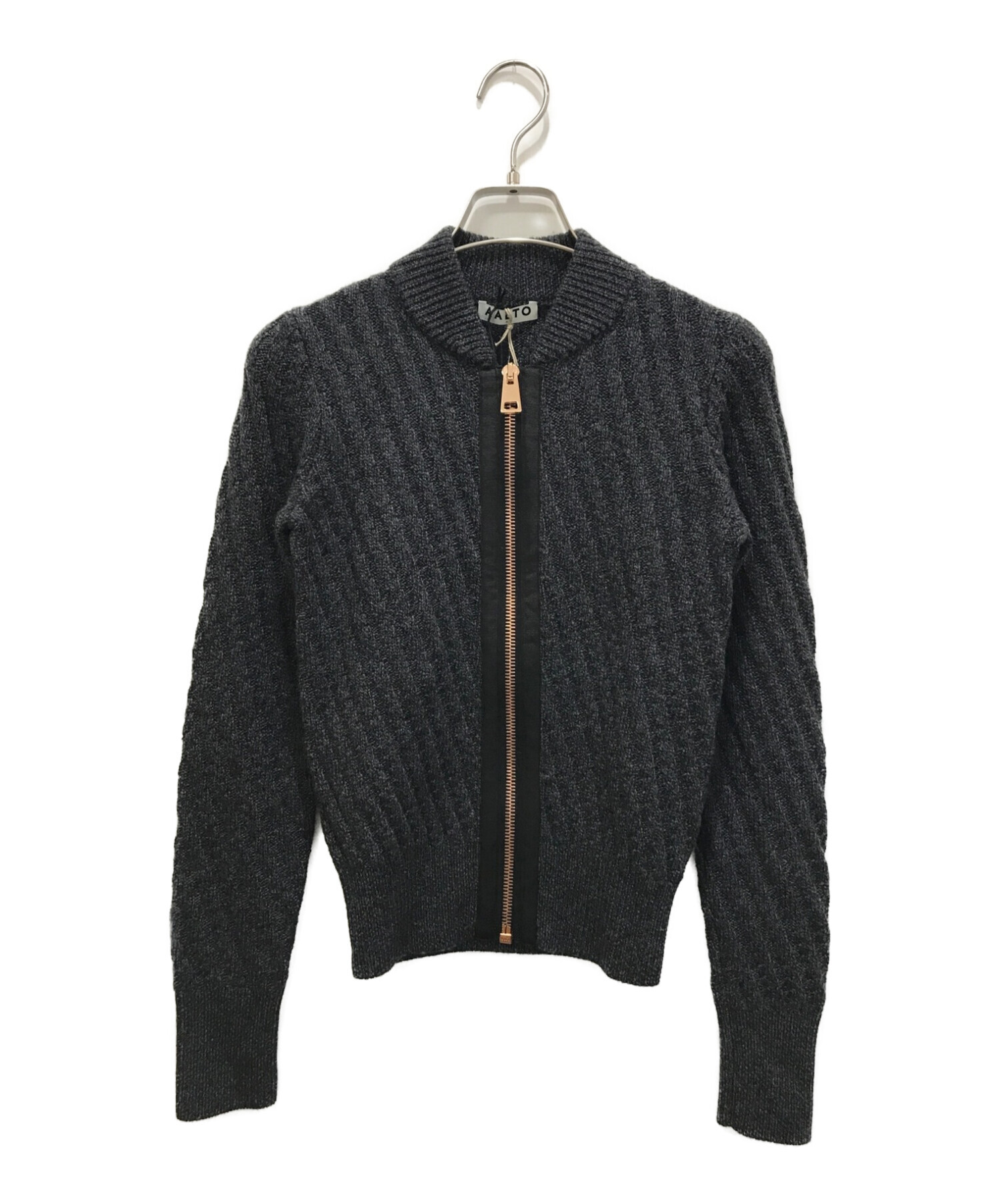 中古・古着通販】AALTO (アールト) Diagonal Knit Zipper Cardigan