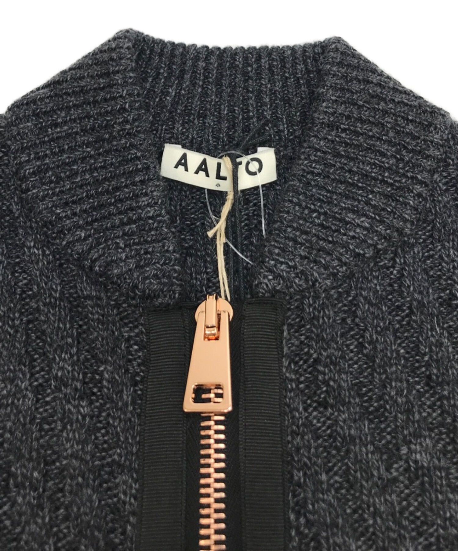 中古・古着通販】AALTO (アールト) Diagonal Knit Zipper Cardigan