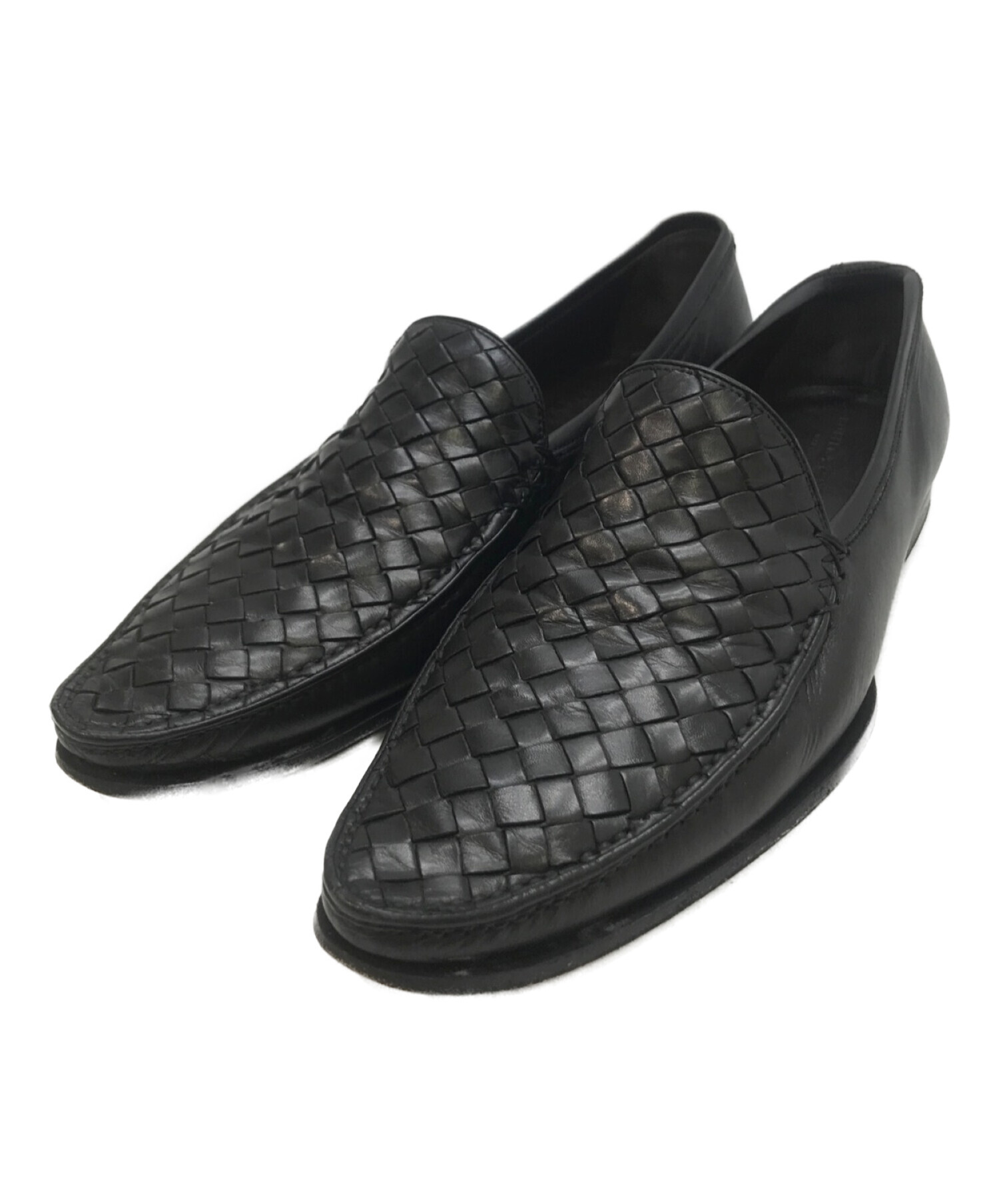 高級品市場 未使用 BOTTEGA VENETA黒ローファー(一部傷あり) 靴 