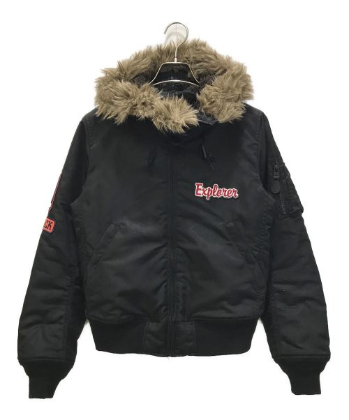 【中古・古着通販】Hysteric Glamour (ヒステリックグラマー) HYSTERIC ACADEMYアップリケ N-2Bジャケット ブラック  サイズ:M｜ブランド・古着通販 トレファク公式【TREFAC FASHION】スマホサイト