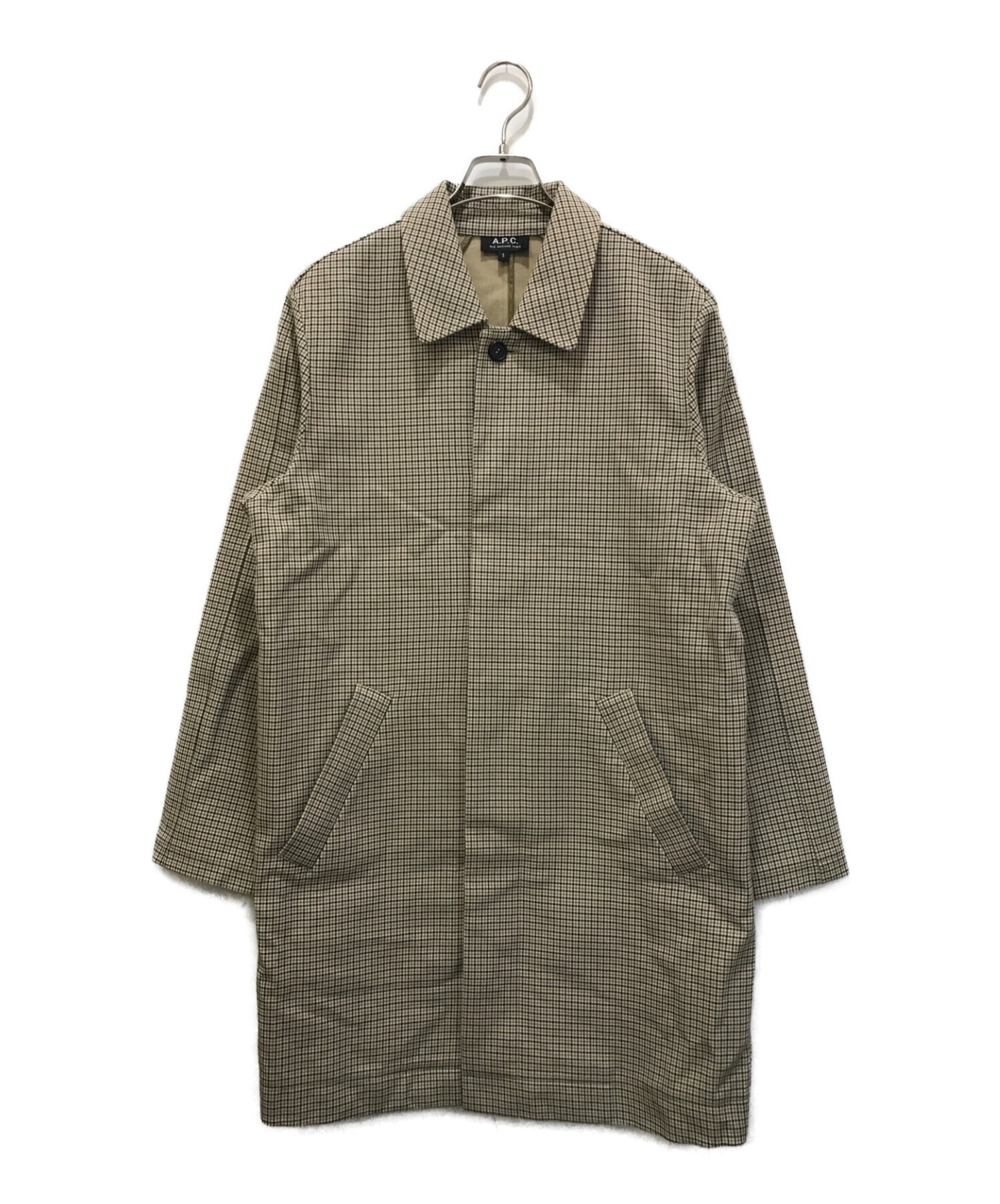 中古・古着通販】A.P.C. (アー・ペー・セー) ガンクラブチェックコート ベージュ サイズ:S｜ブランド・古着通販 トレファク公式【TREFAC  FASHION】スマホサイト