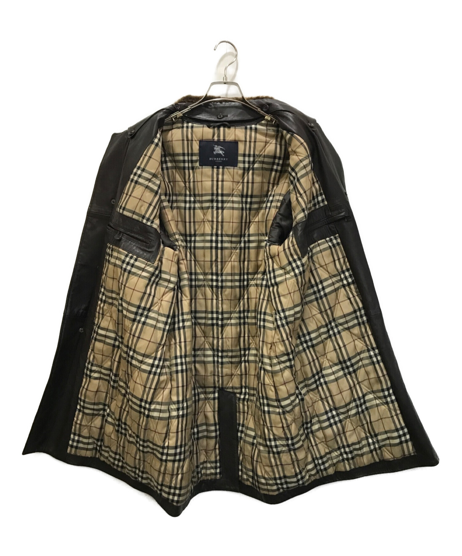 中古・古着通販】BURBERRY LONDON (バーバリー ロンドン) 襟ファー付 ...