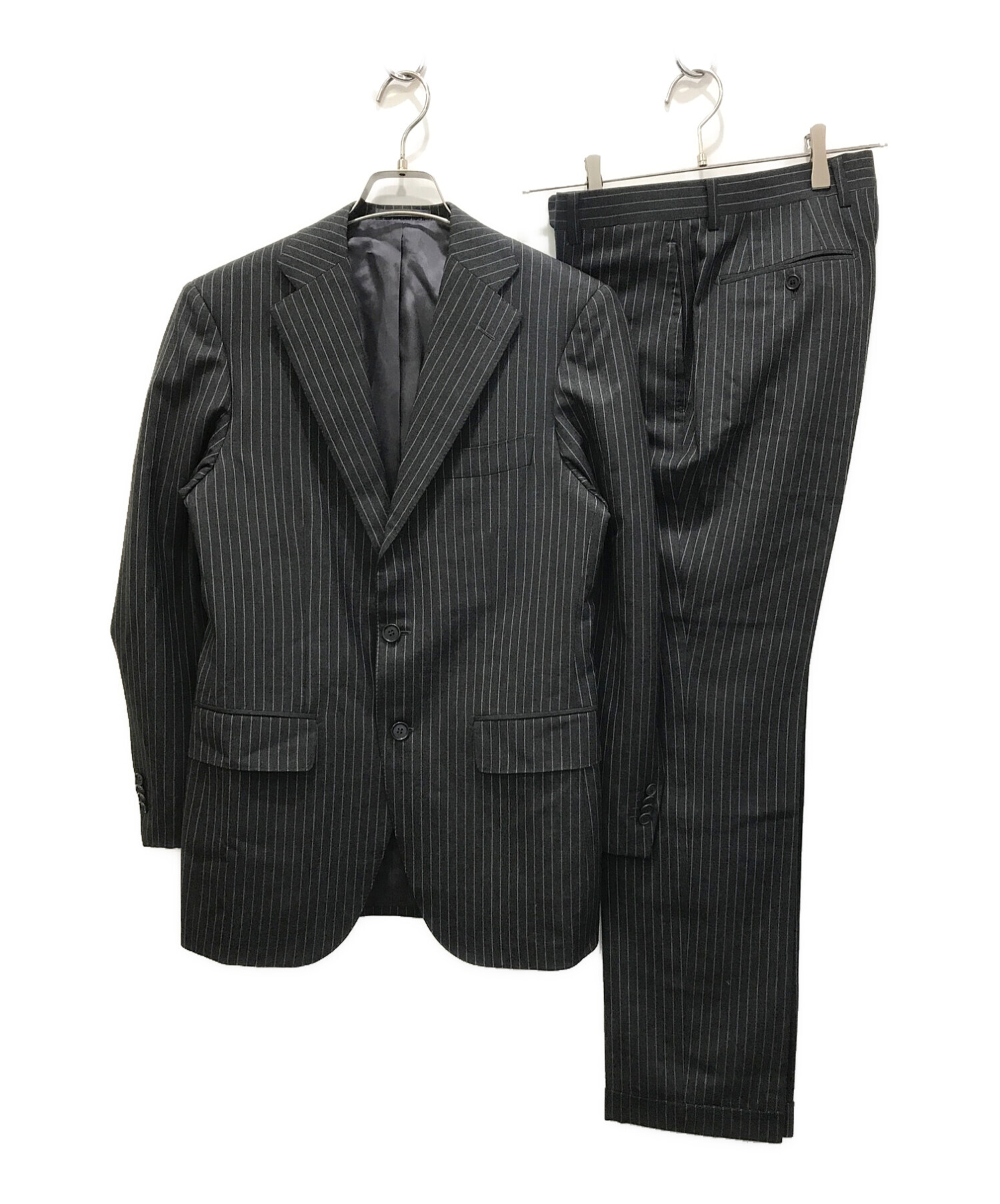 正規店即納【極美品】RING JACKET セットアップ スーツ ストライプ グレー L スーツ