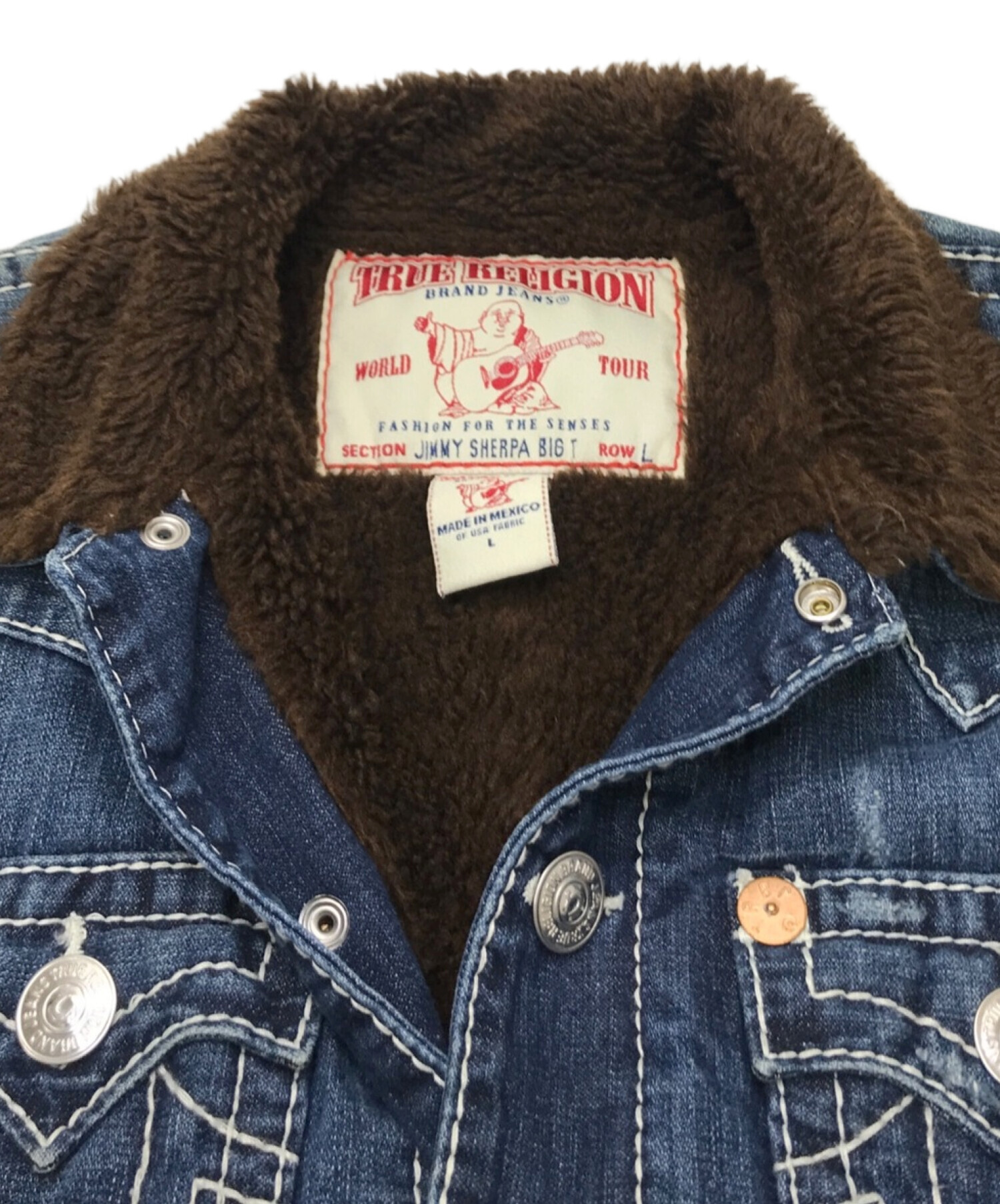 中古・古着通販】TRUE RELIGION (トゥルー レリジョン) JIMMY SHERPA BIG T 裏ボアデニムジャケット インディゴ サイズ:L｜ブランド・古着通販  トレファク公式【TREFAC FASHION】スマホサイト